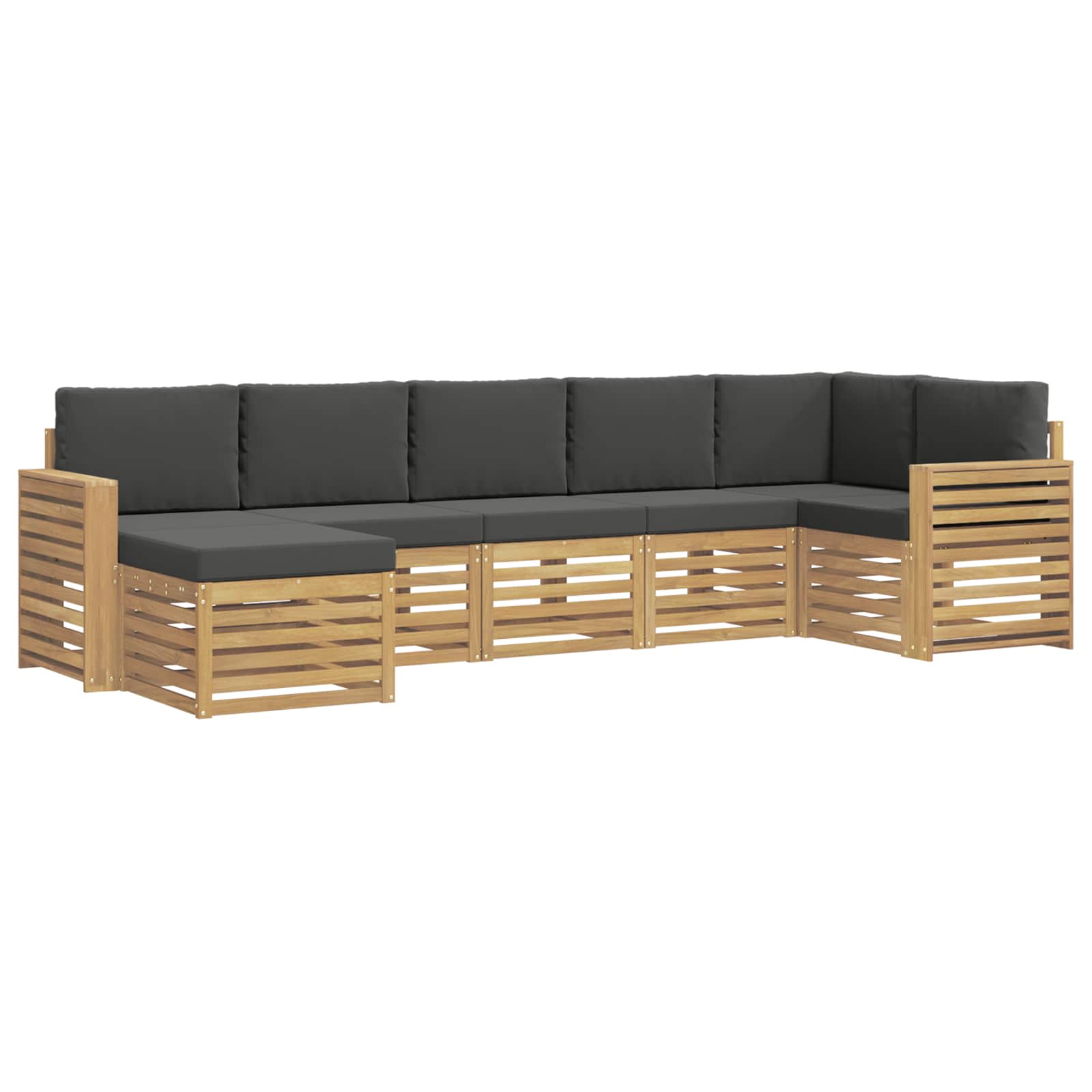 Outdoor-sofagarnitur 7 Stk. 6-sitzer Weiß Und Anthrazit Vidaxl