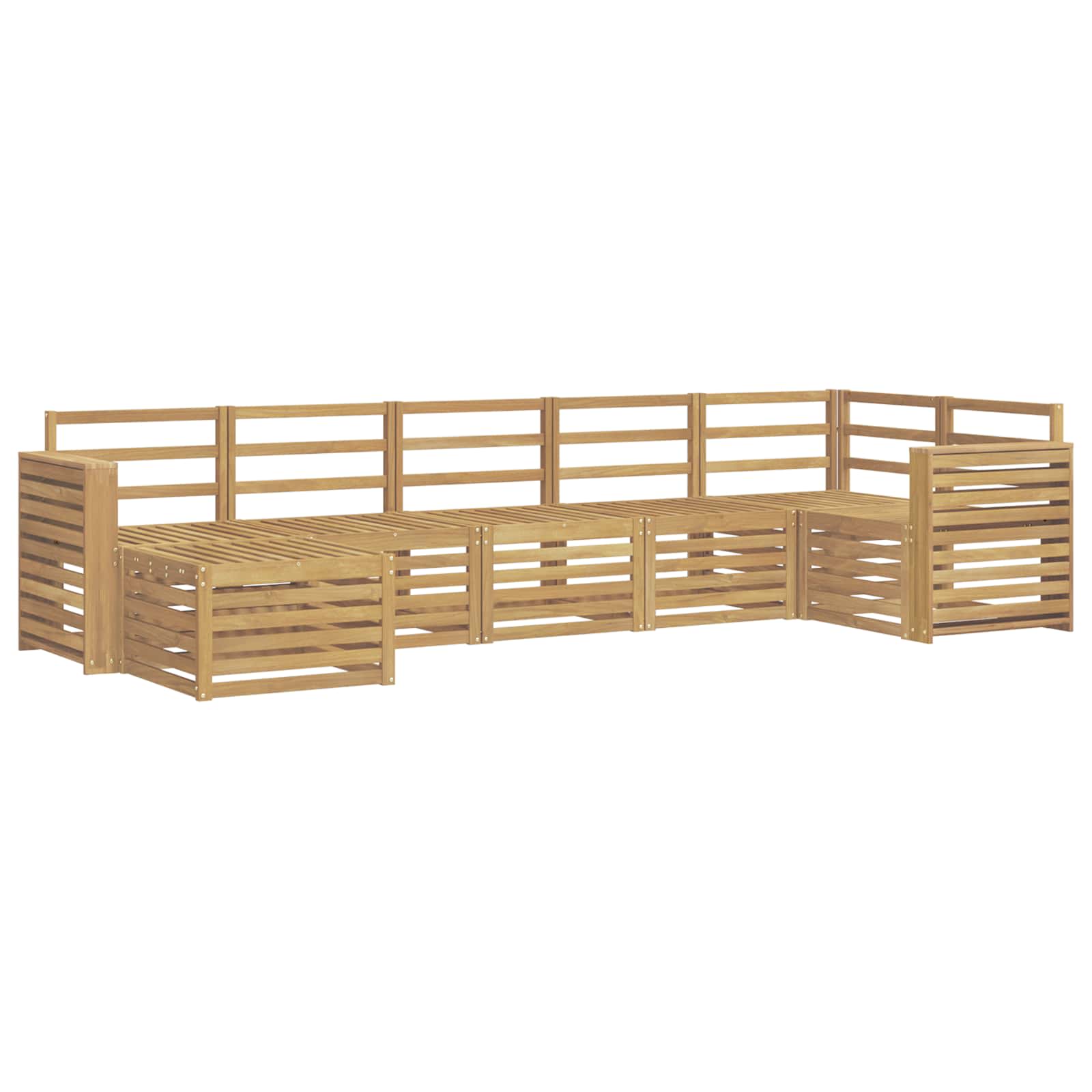 Outdoor-sofagarnitur 7 Stk. 6-sitzer Weiß Solid Acacia Wood Vidaxl