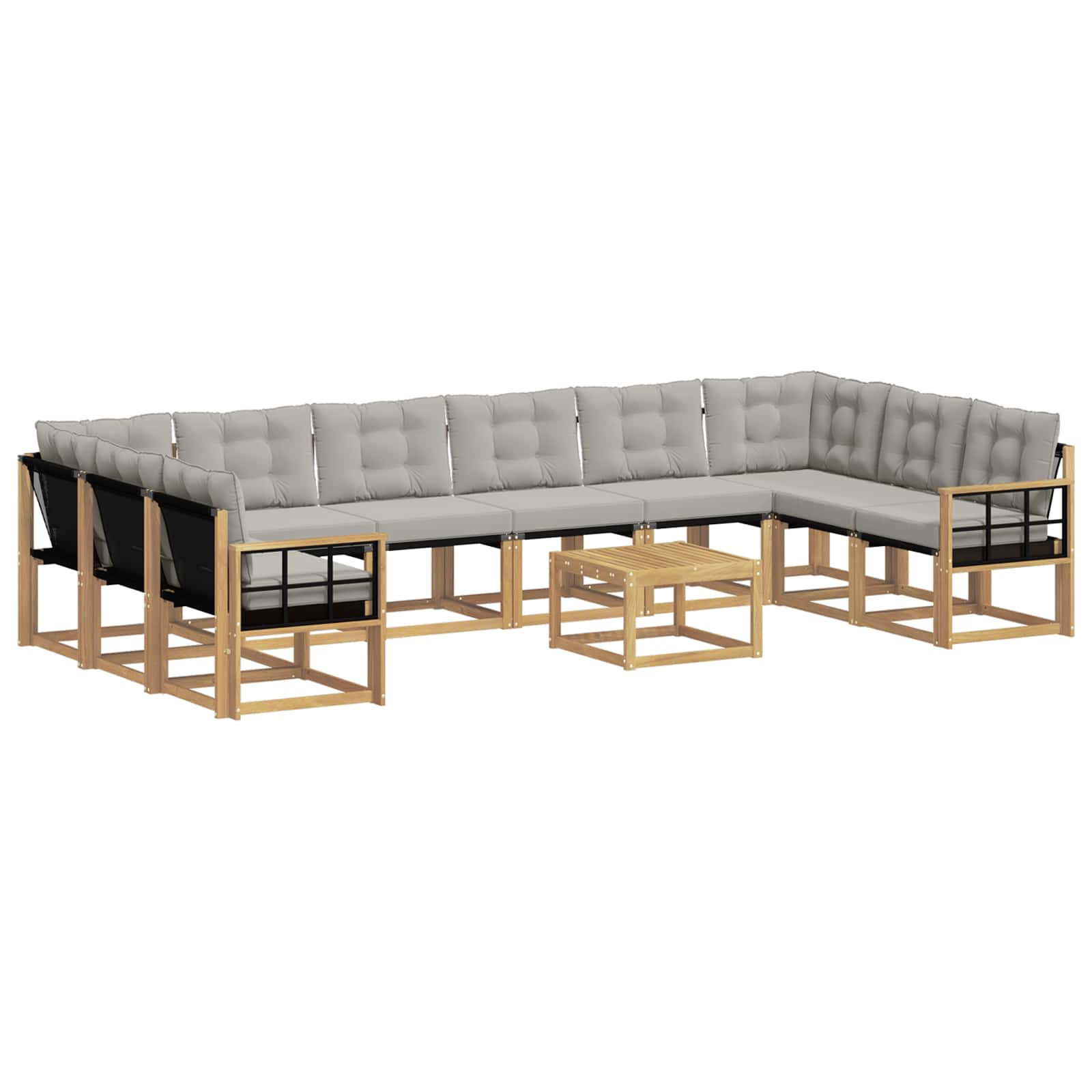 Outdoor-sofagarnitur 11 Stk. 10-sitzer Weiß Und Hellgrau Vidaxl