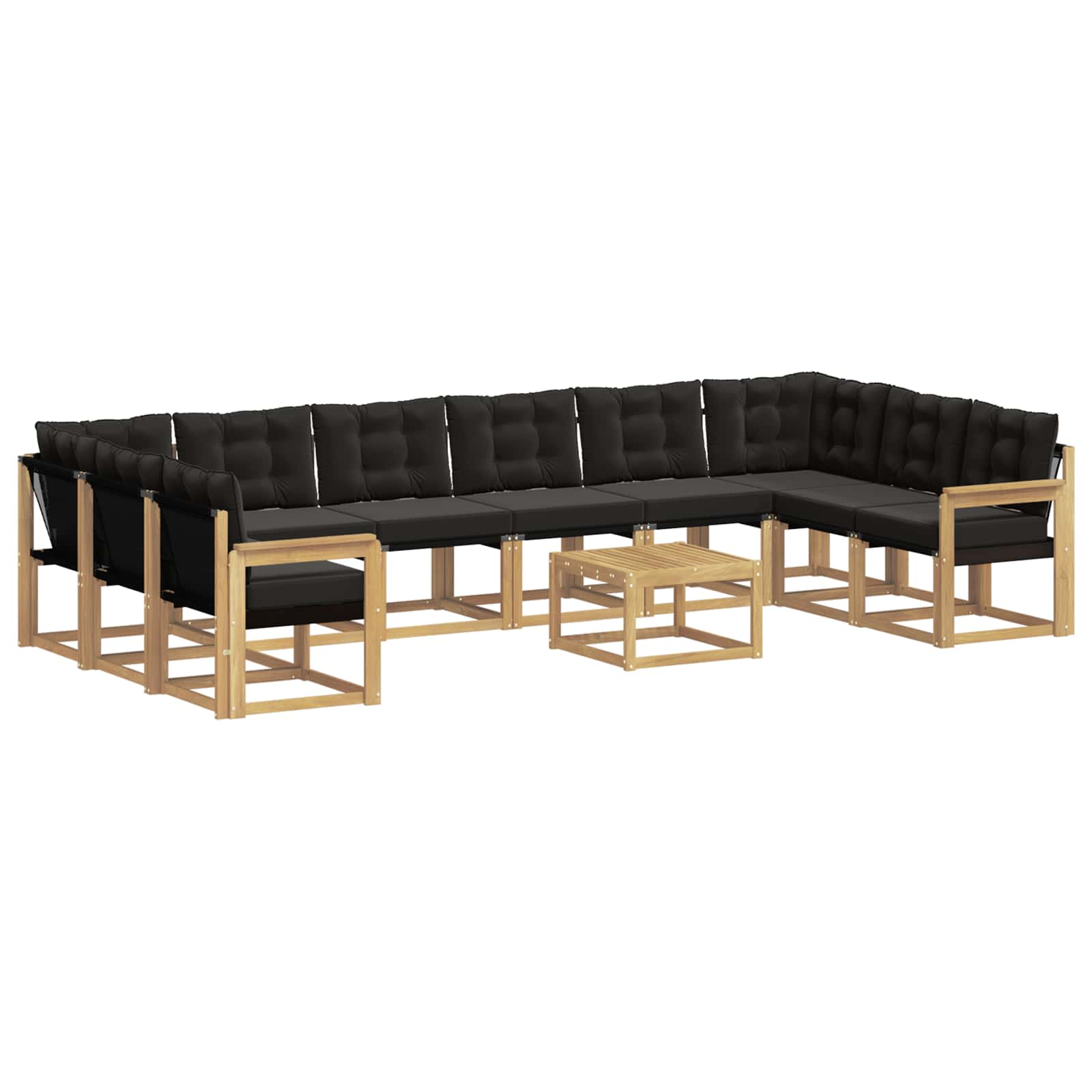 Outdoor-sofagarnitur 11 Stk. 10-sitzer Weiß Und Schwarz Vidaxl