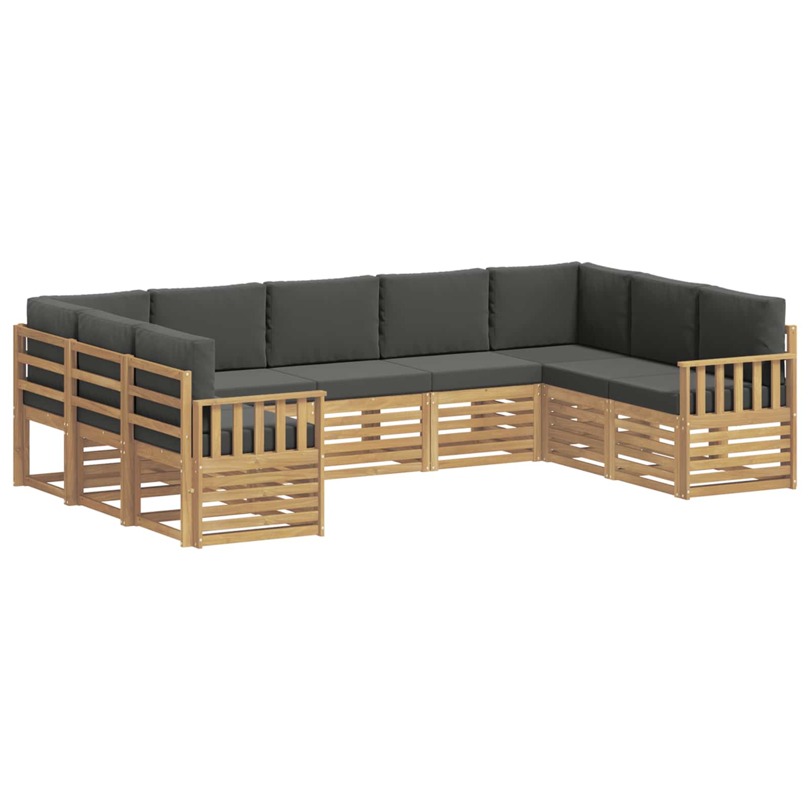 Outdoor-sofagarnitur 7 Stk. 9-sitzer Weiß Und Anthrazit Vidaxl