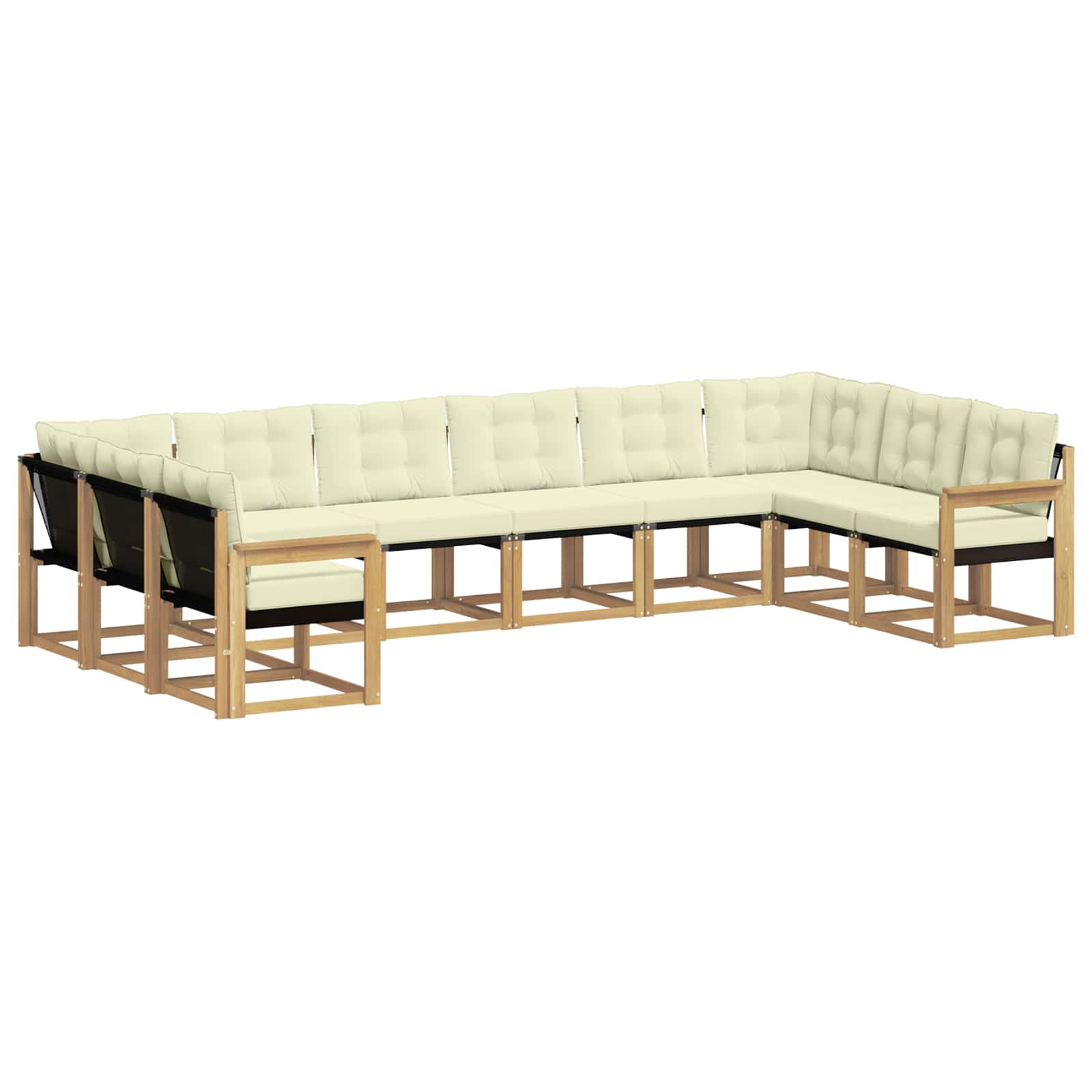 Outdoor-sofagarnitur 10 Stk. 10-sitzer Weiß Und Creme Vidaxl