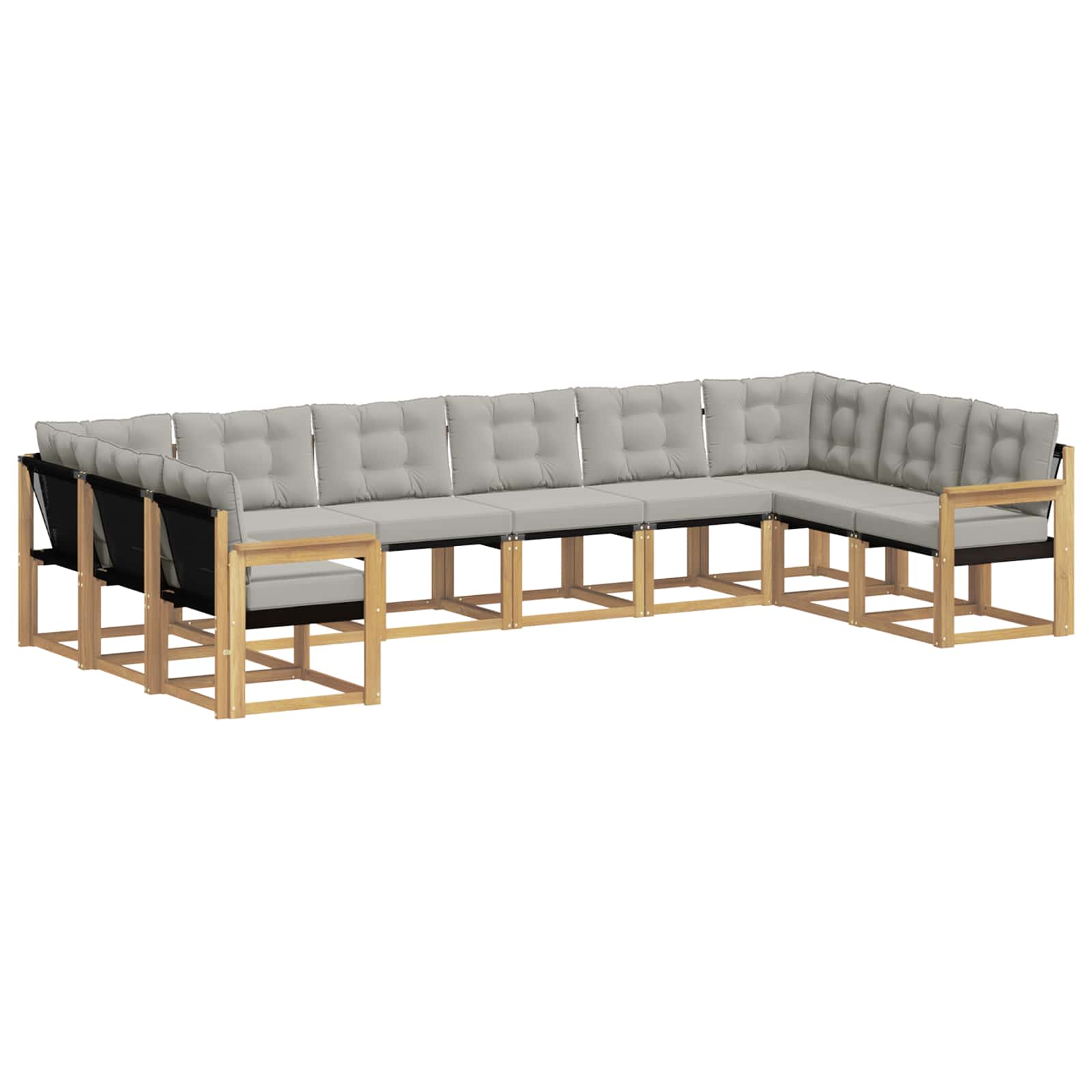 Outdoor-sofagarnitur 10 Stk. 10-sitzer Weiß Und Hellgrau Vidaxl