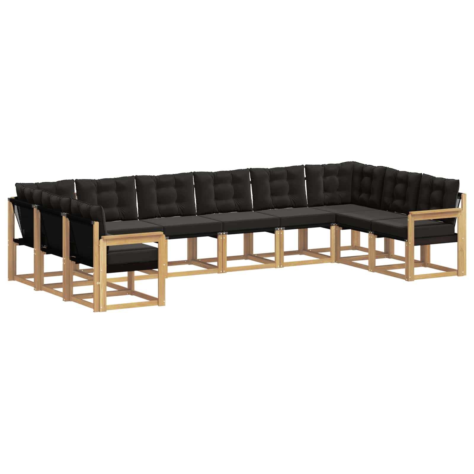Outdoor-sofagarnitur 10 Stk. 10-sitzer Weiß Und Schwarz Vidaxl