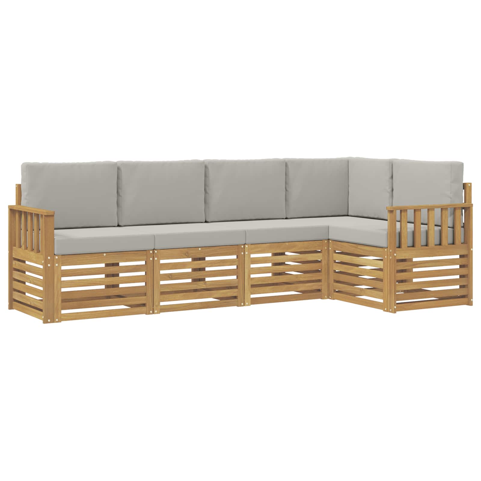 Outdoor-sofagarnitur 5 Stk. 5-sitzer Weiß Und Hellgrau Vidaxl