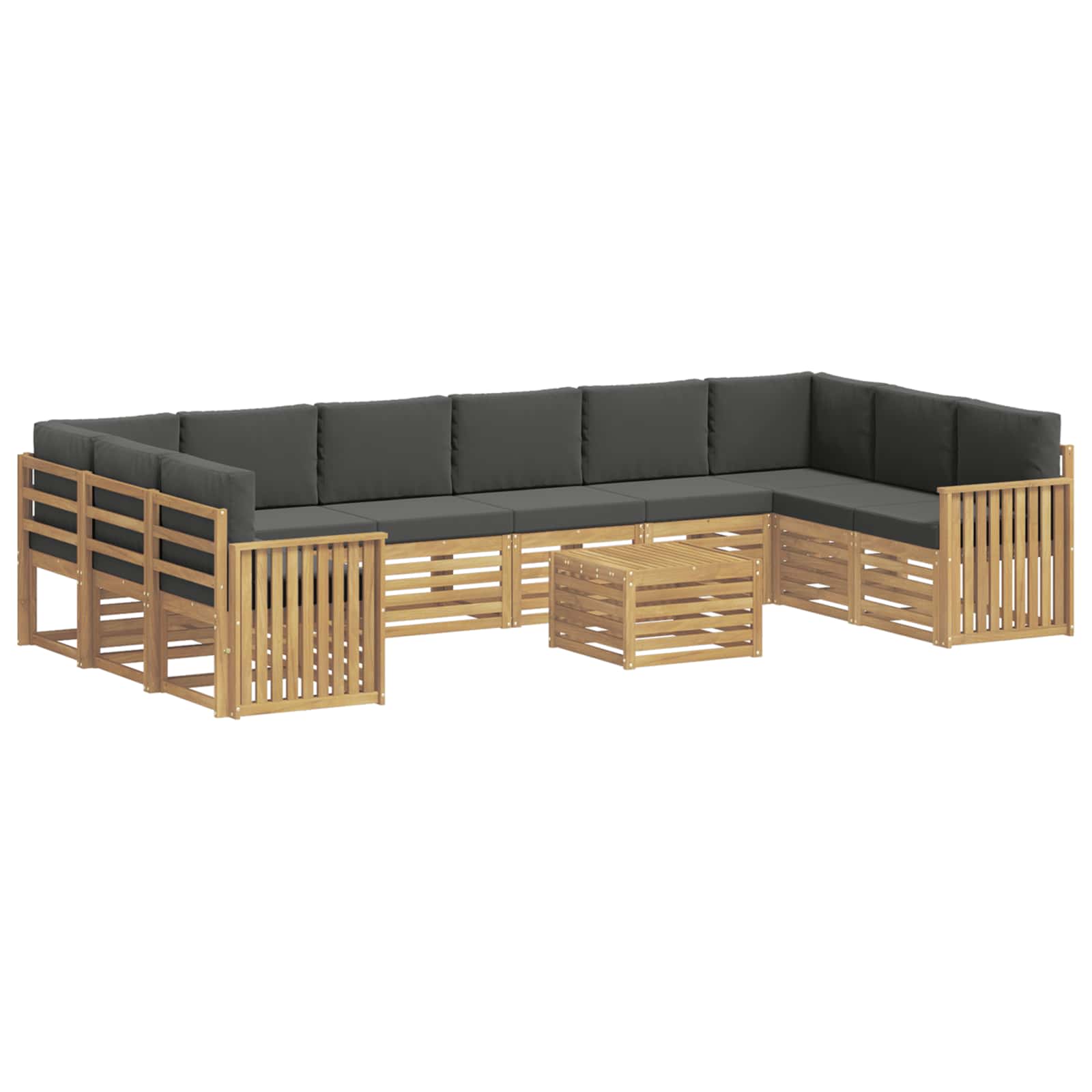 Outdoor-sofagarnitur 11 Stk. 10-sitzer Weiß Und Anthrazit Vidaxl