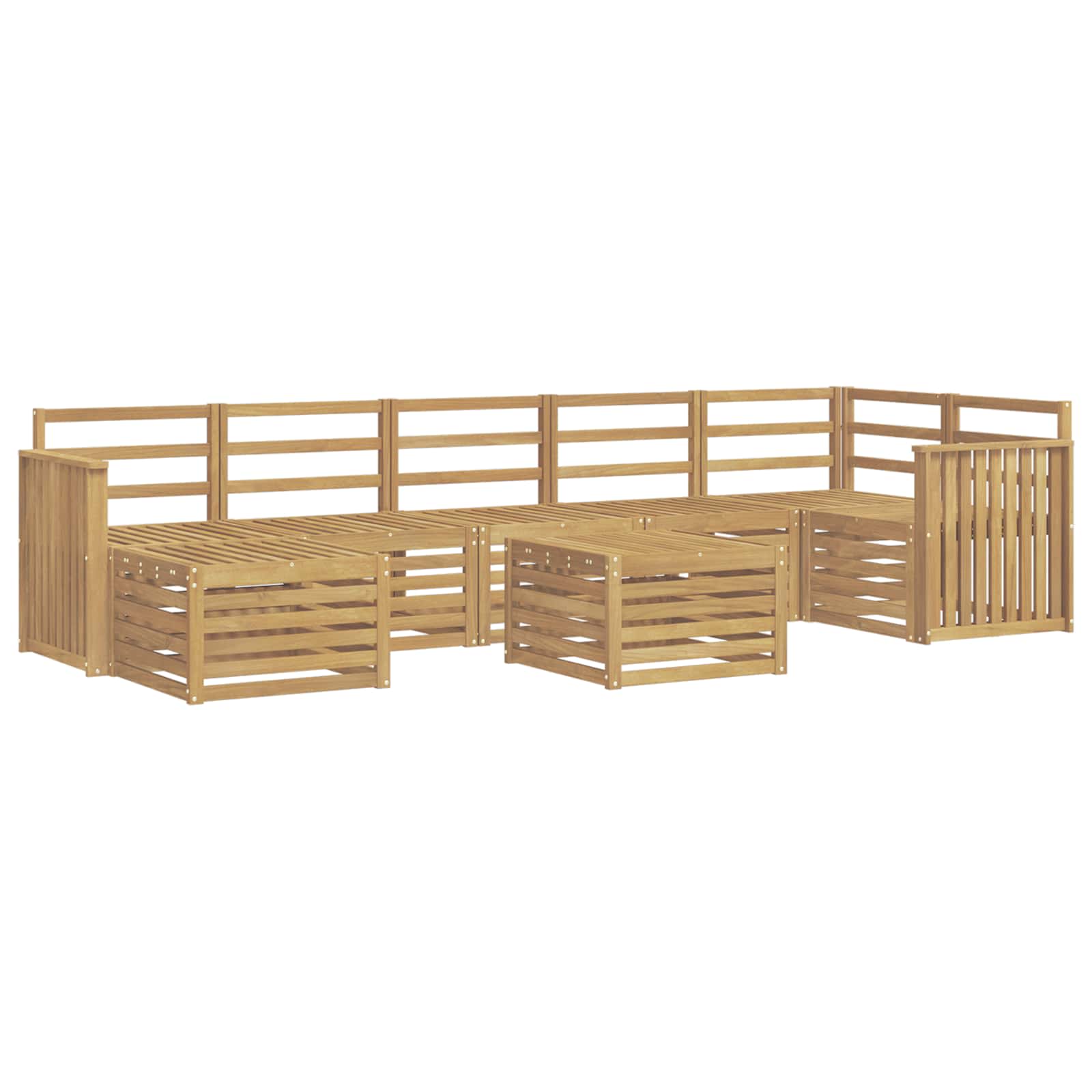 Outdoor-sofagarnitur 8 Stk. 8-sitzer Weiß Massivholz Akazie Vidaxl