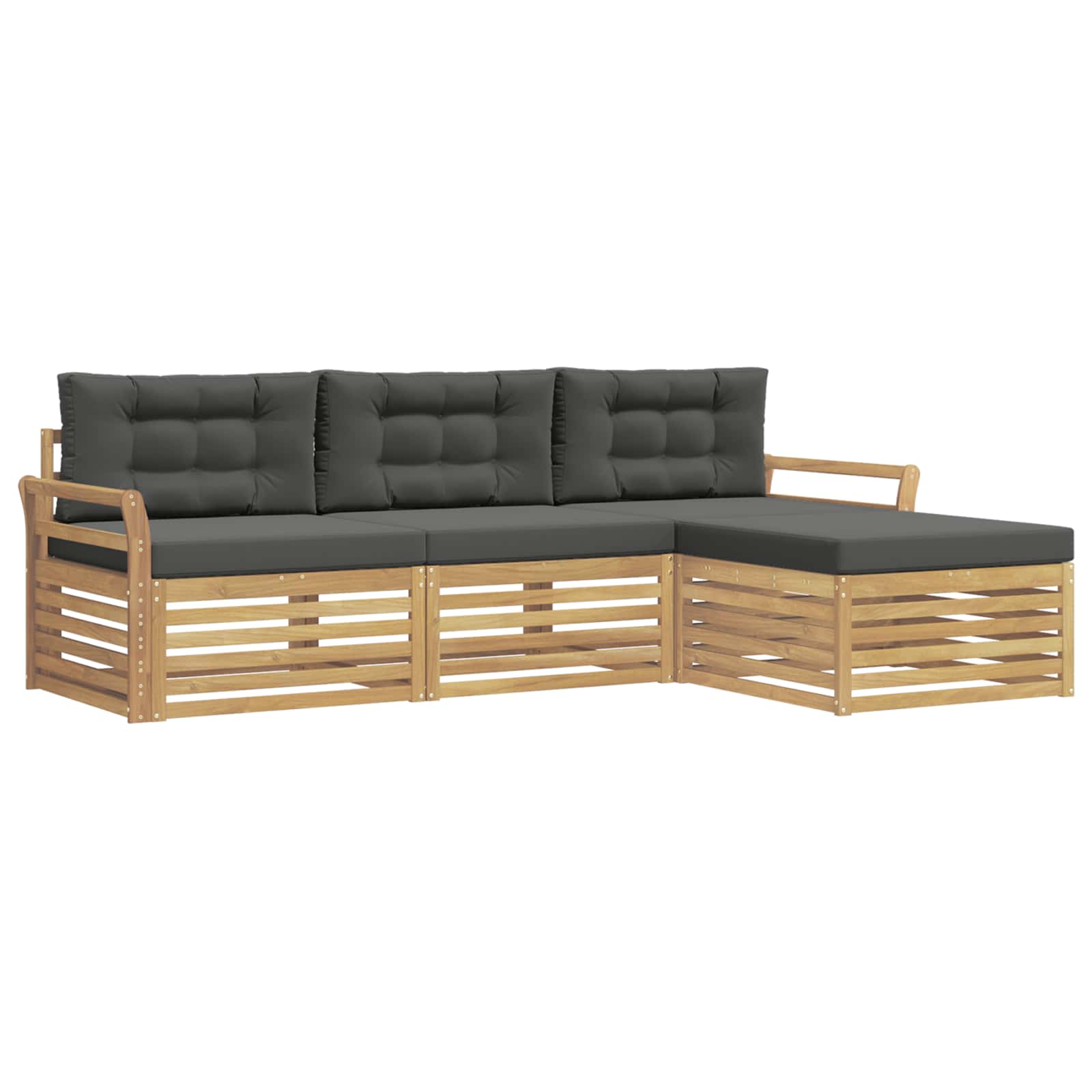 Outdoor-sofagarnitur 4 Stk. 3-sitzer Weiß Und Anthrazit Vidaxl