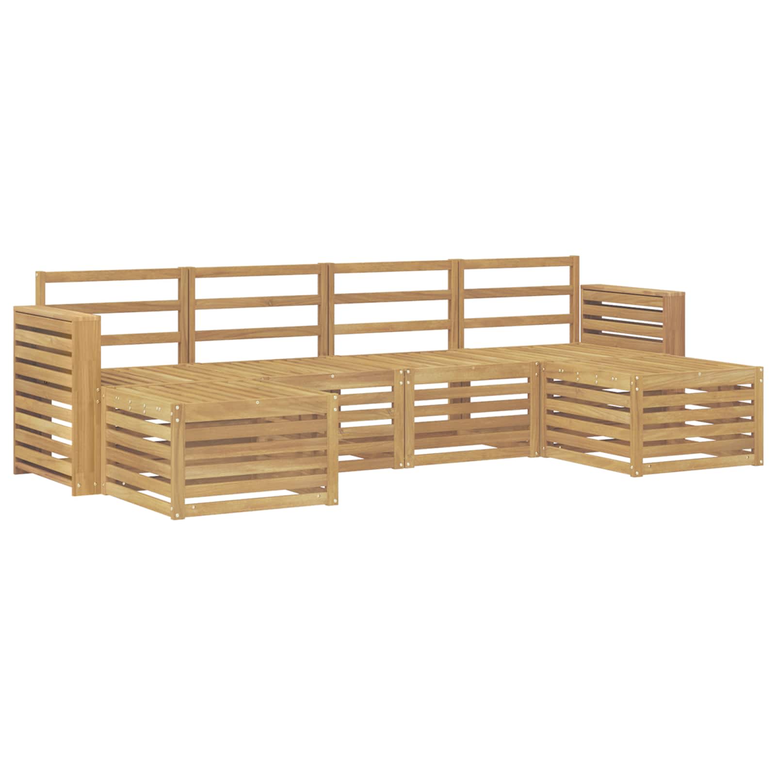 Outdoor-sofagarnitur 6 Stk. 6-sitzer Weiß Massivholz Akazie Vidaxl