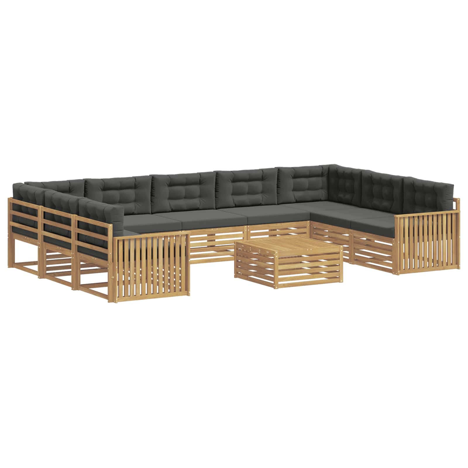 Outdoor-sofagarnitur 10 Stk. 9-sitzer Weiß Und Anthrazit Vidaxl