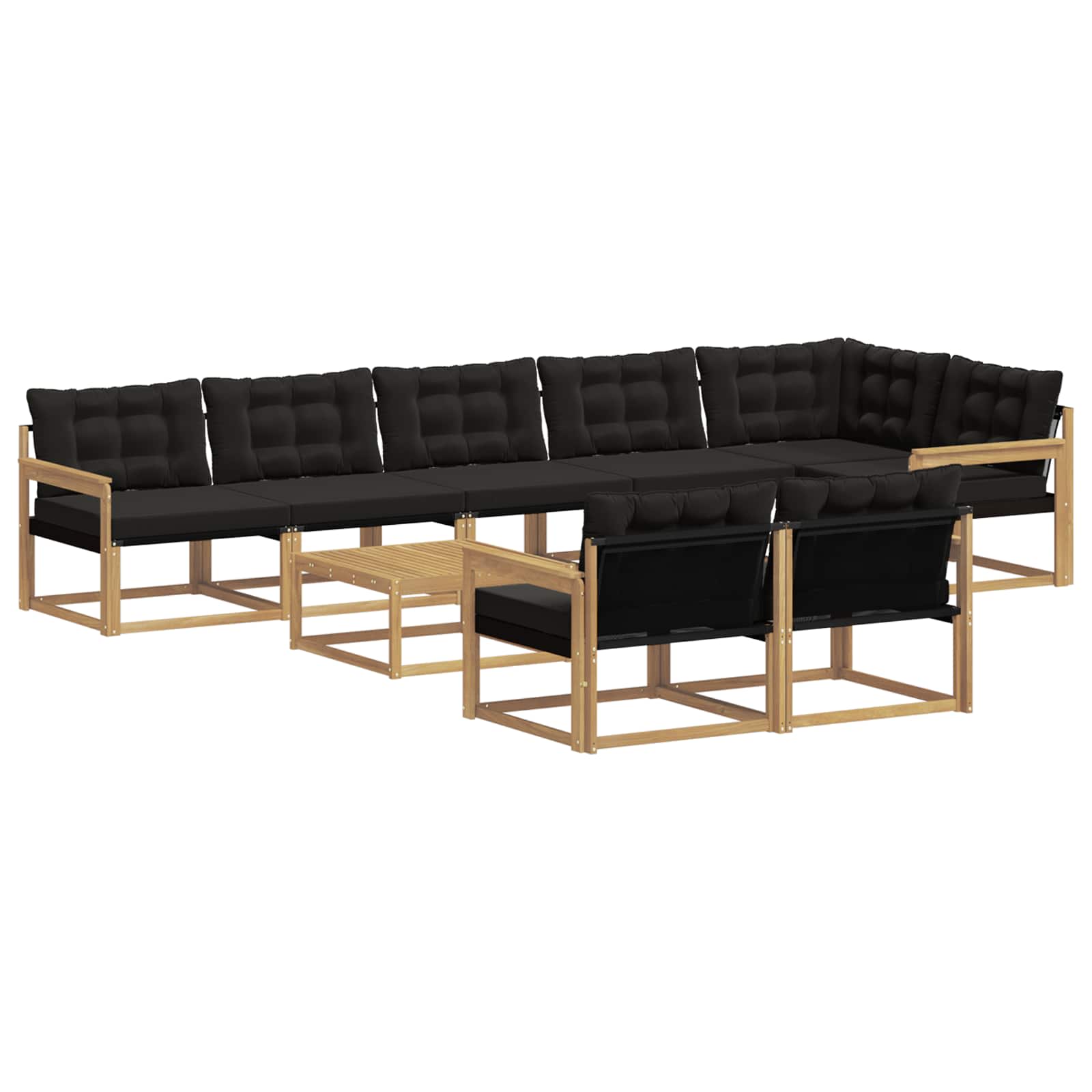 Outdoor-sofagarnitur 9 Stk. 8-sitzer Weiß Und Schwarz Vidaxl