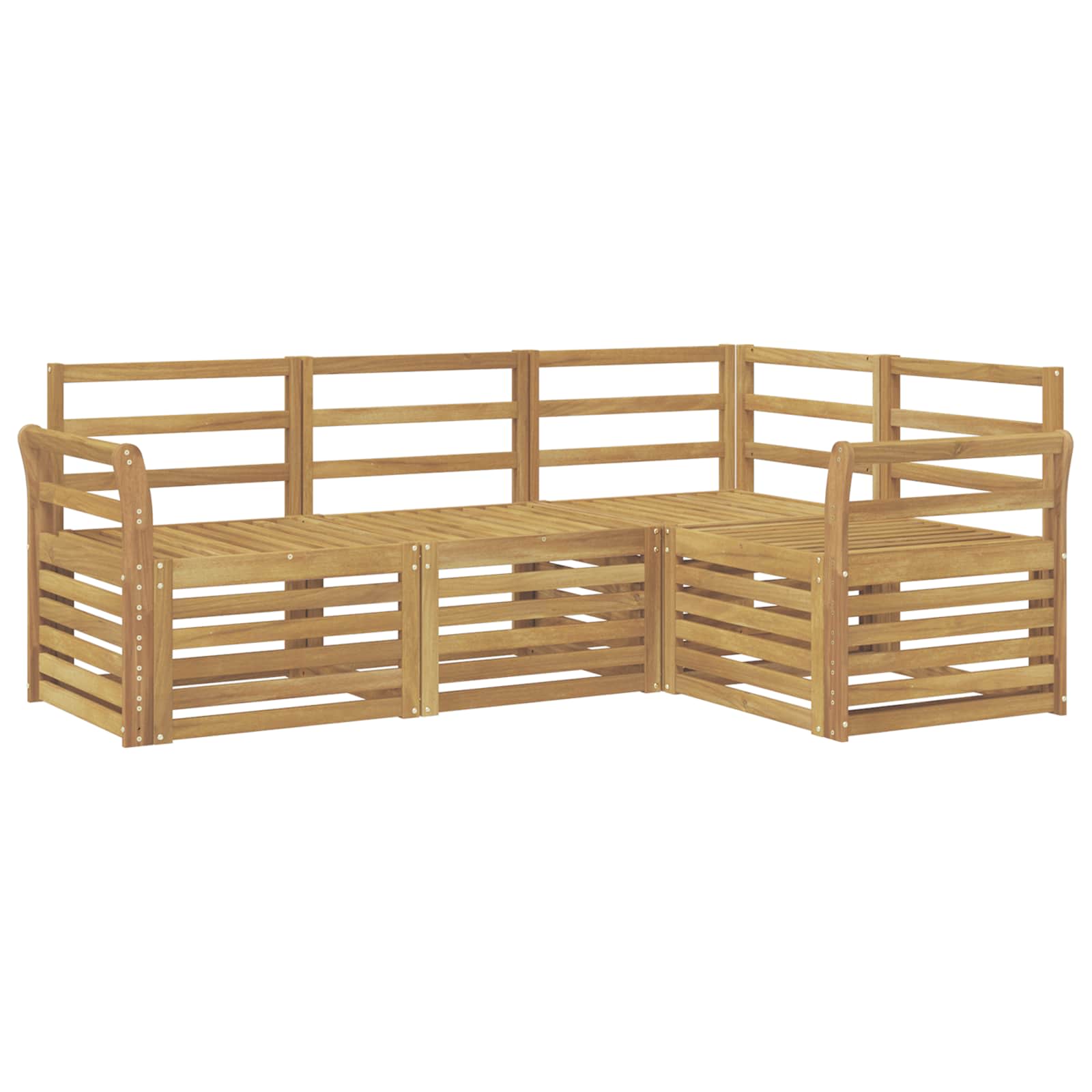 Outdoor-sofagarnitur 4 Stk. 4-sitzer Weiß Massivholz Akazie Vidaxl