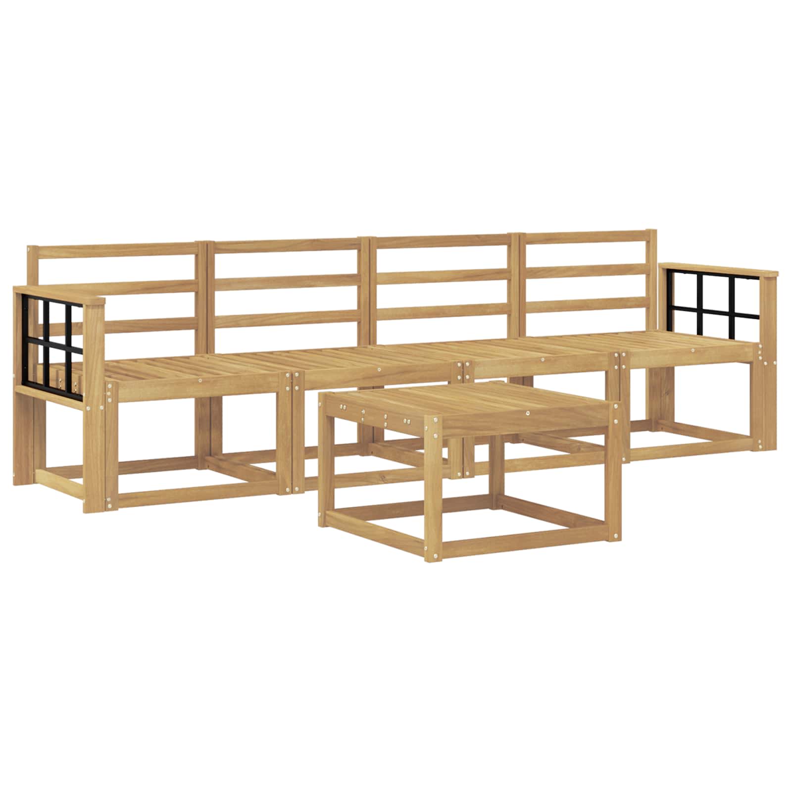 Outdoor-sofagarnitur 5 Stk. 4-sitzer Weiß Massivholz Akazie Vidaxl
