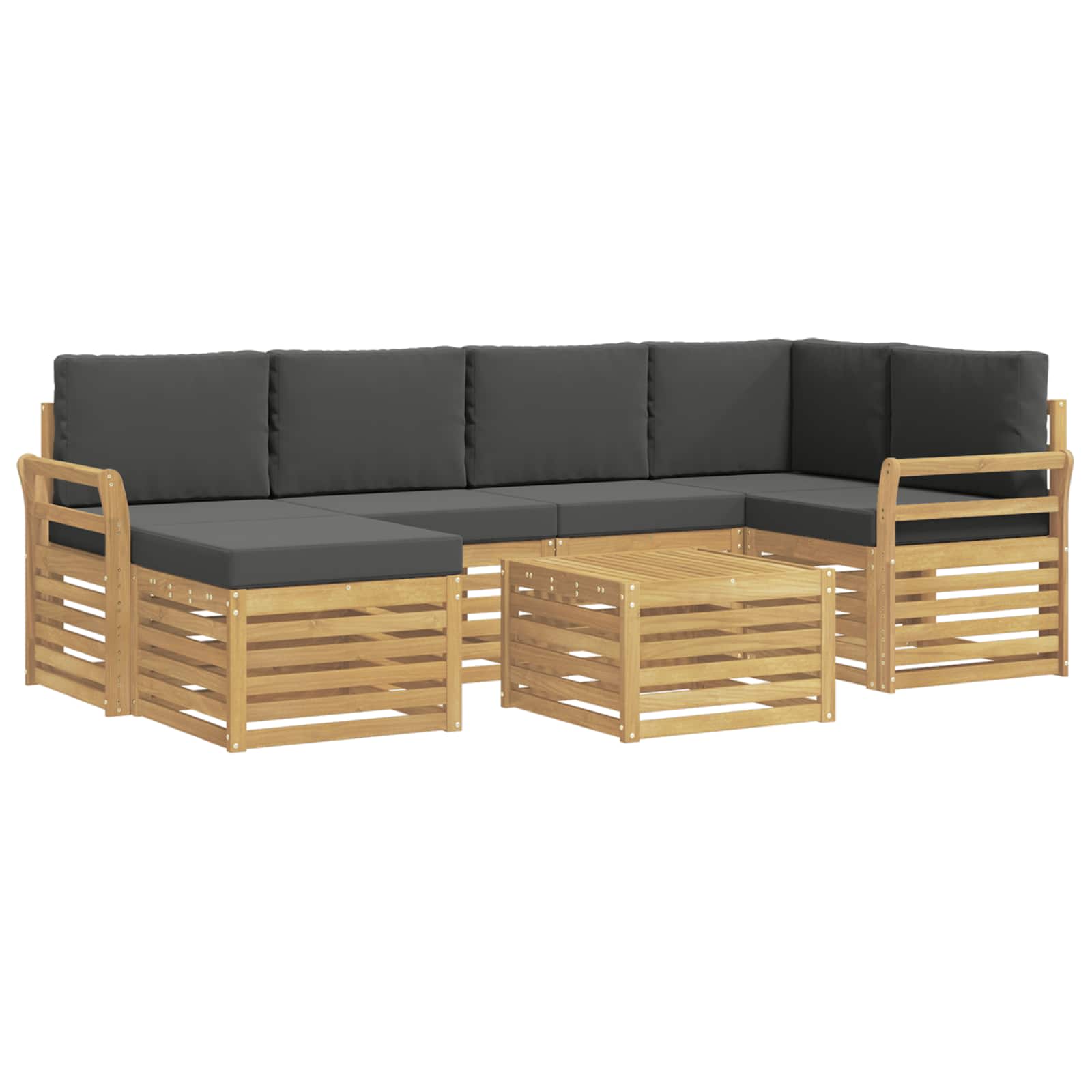 Outdoor-sofagarnitur 7 Stk. 5-sitzer Weiß Und Anthrazit Vidaxl