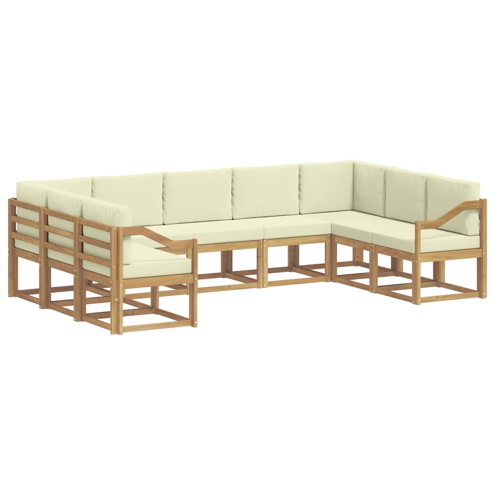 Outdoor-sofagarnitur 9 Stk. 9-sitzer Weiß Und Creme Vidaxl