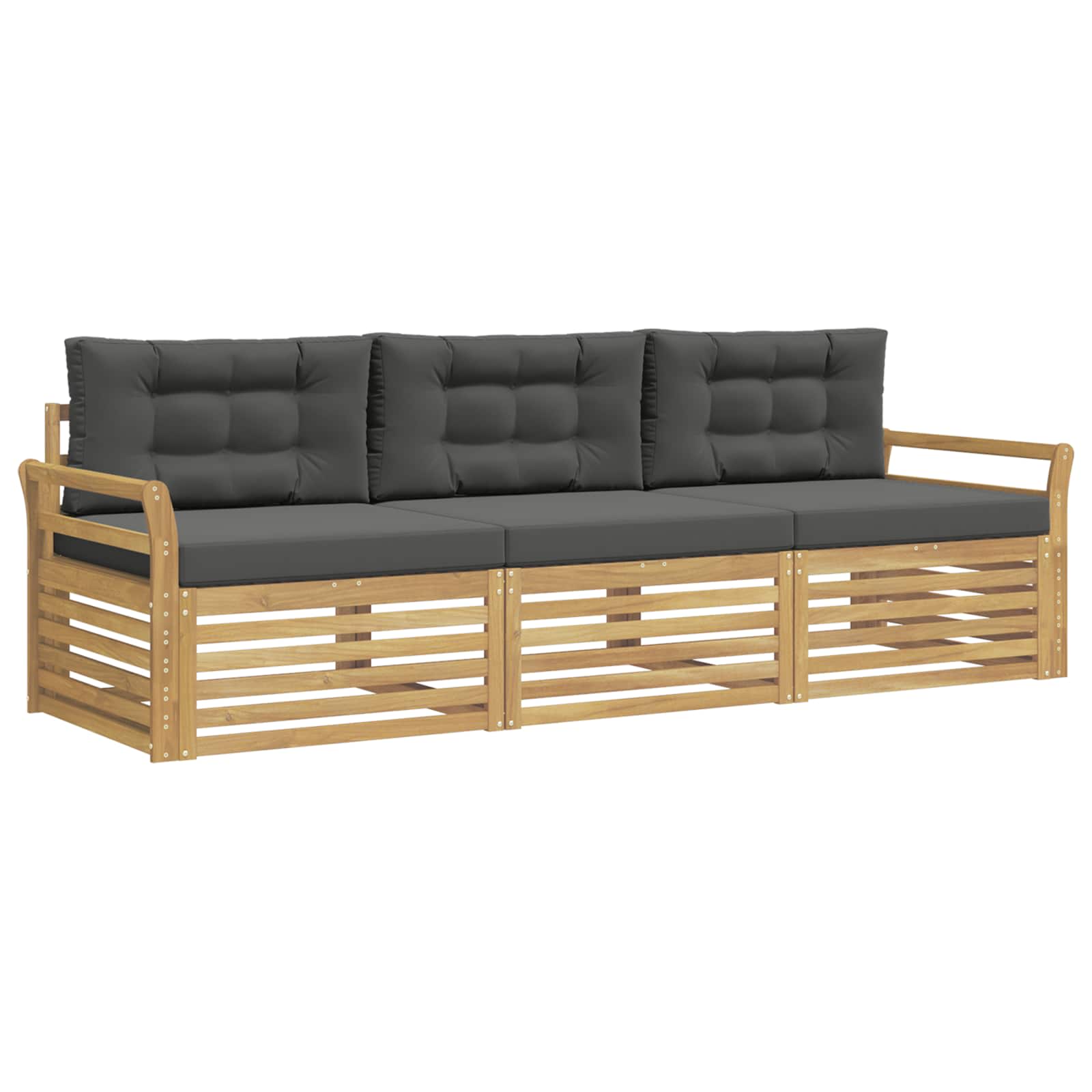 Outdoor-sofagarnitur 3 Stk. 3-sitzer Weiß Und Anthrazit Vidaxl