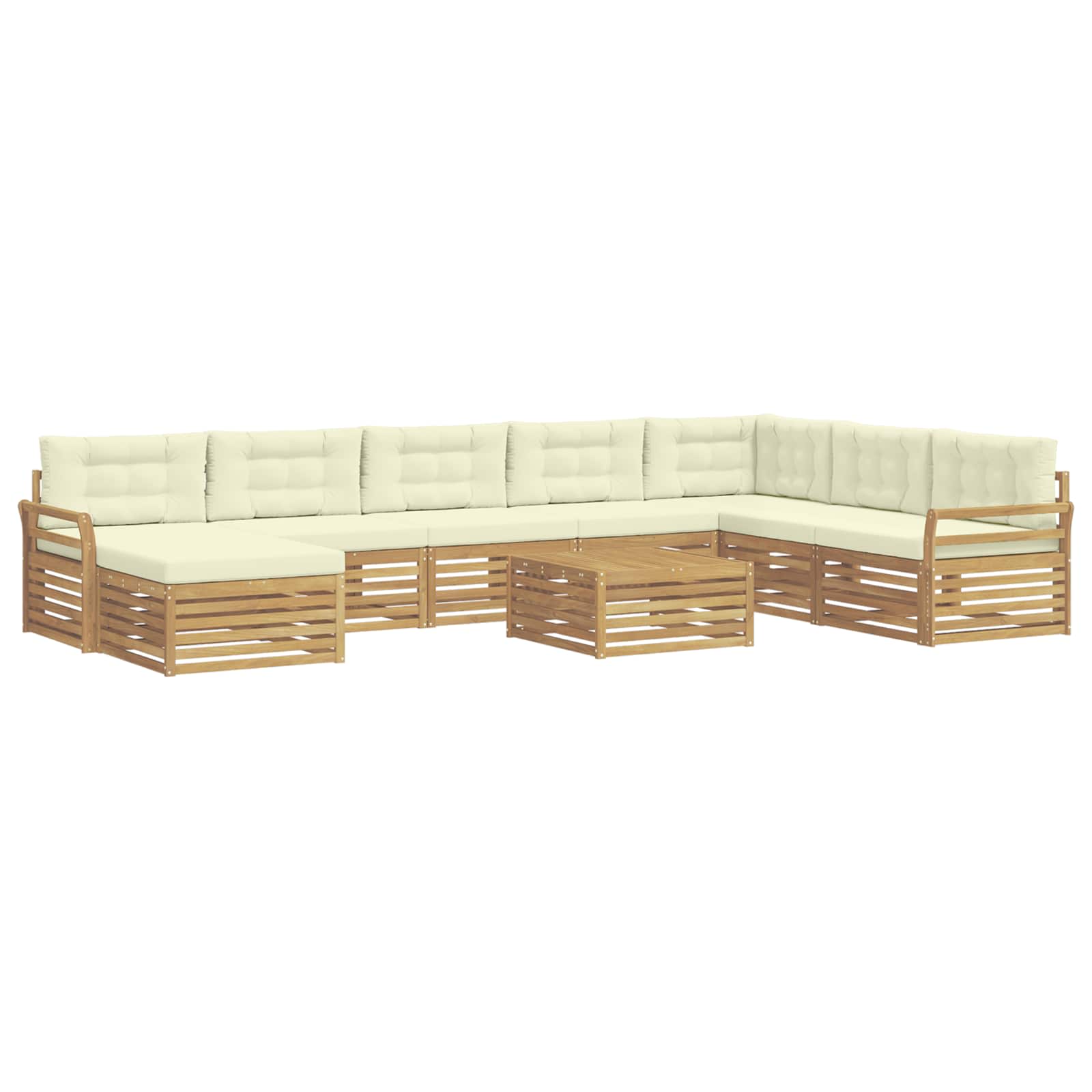 Outdoor-sofagarnitur 9 Stk. 7-sitzer Weiß Und Creme Vidaxl