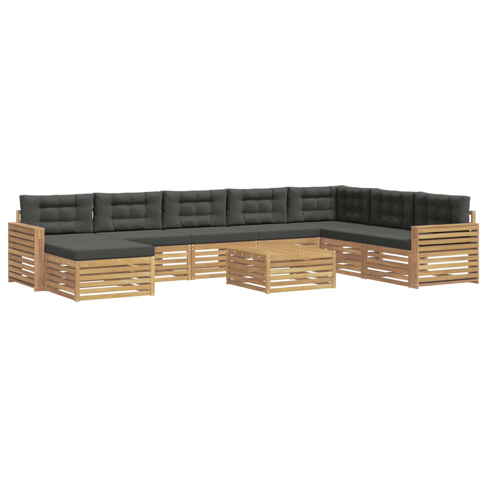 Outdoor-sofagarnitur 9 Stk. 7-sitzer Weiß Und Anthrazit Vidaxl