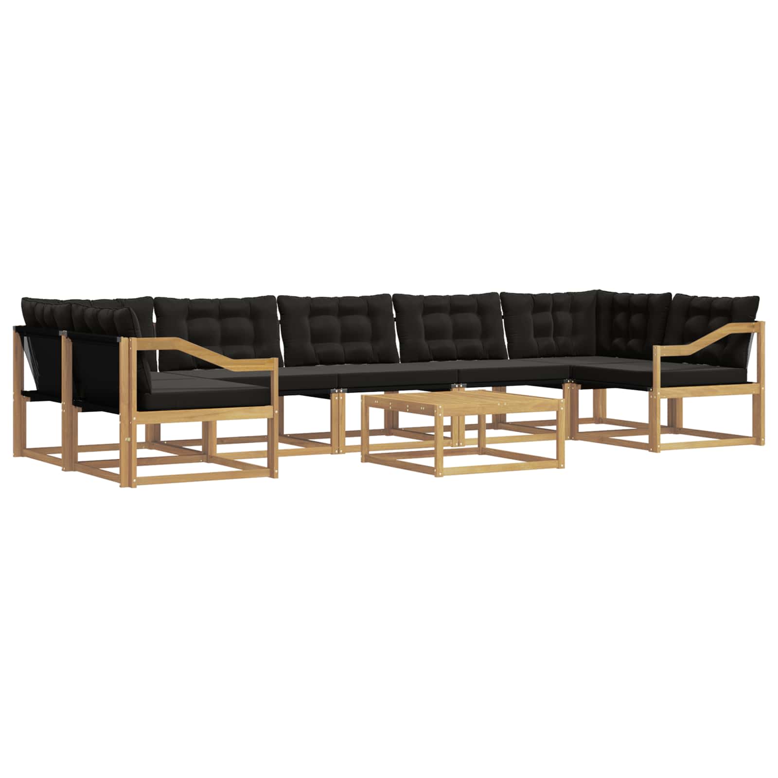 Outdoor-sofagarnitur 8 Stk. 7-sitzer Weiß Und Schwarz Vidaxl