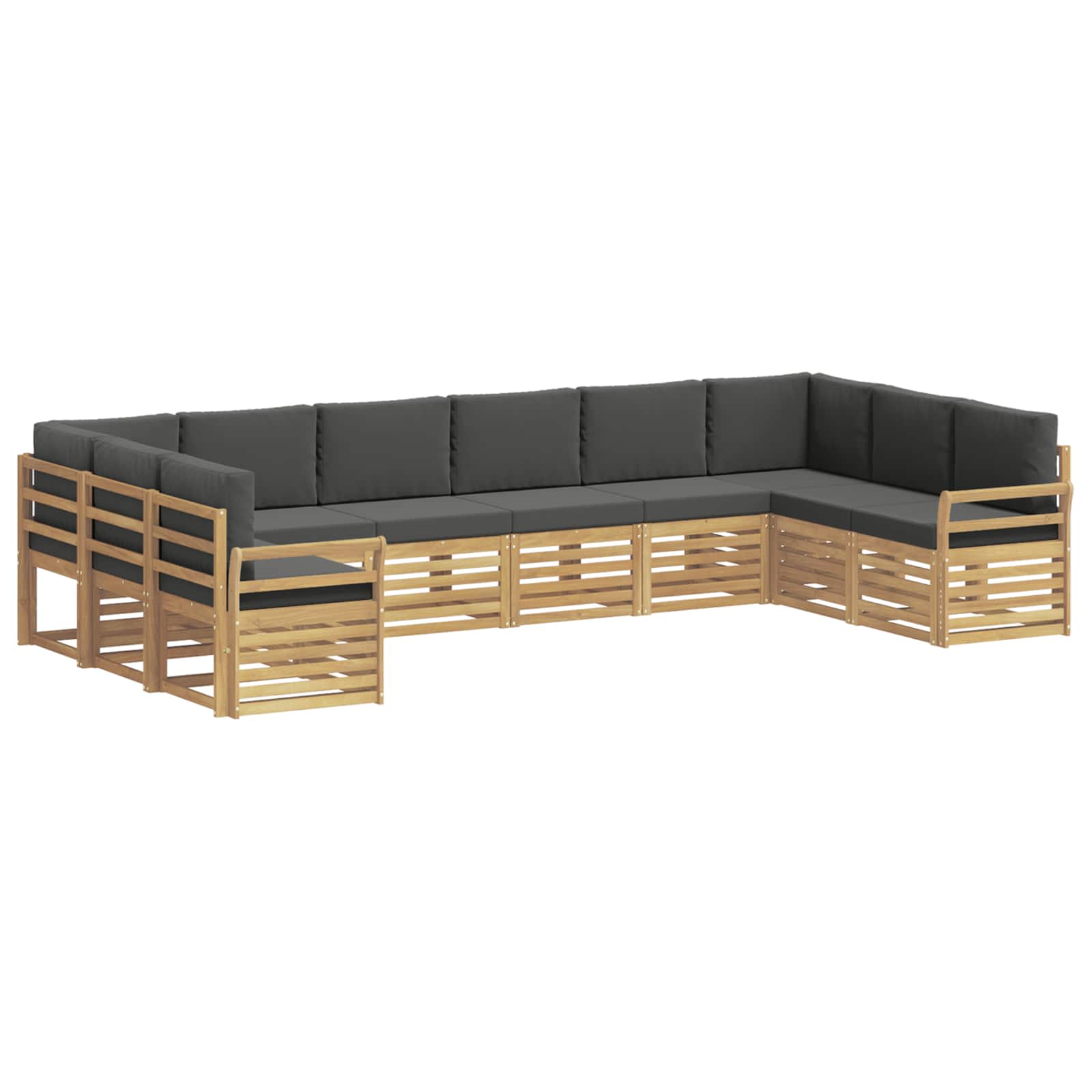 Outdoor-sofagarnitur 10 Stk. 10-sitzer Weiß Und Anthrazit Vidaxl