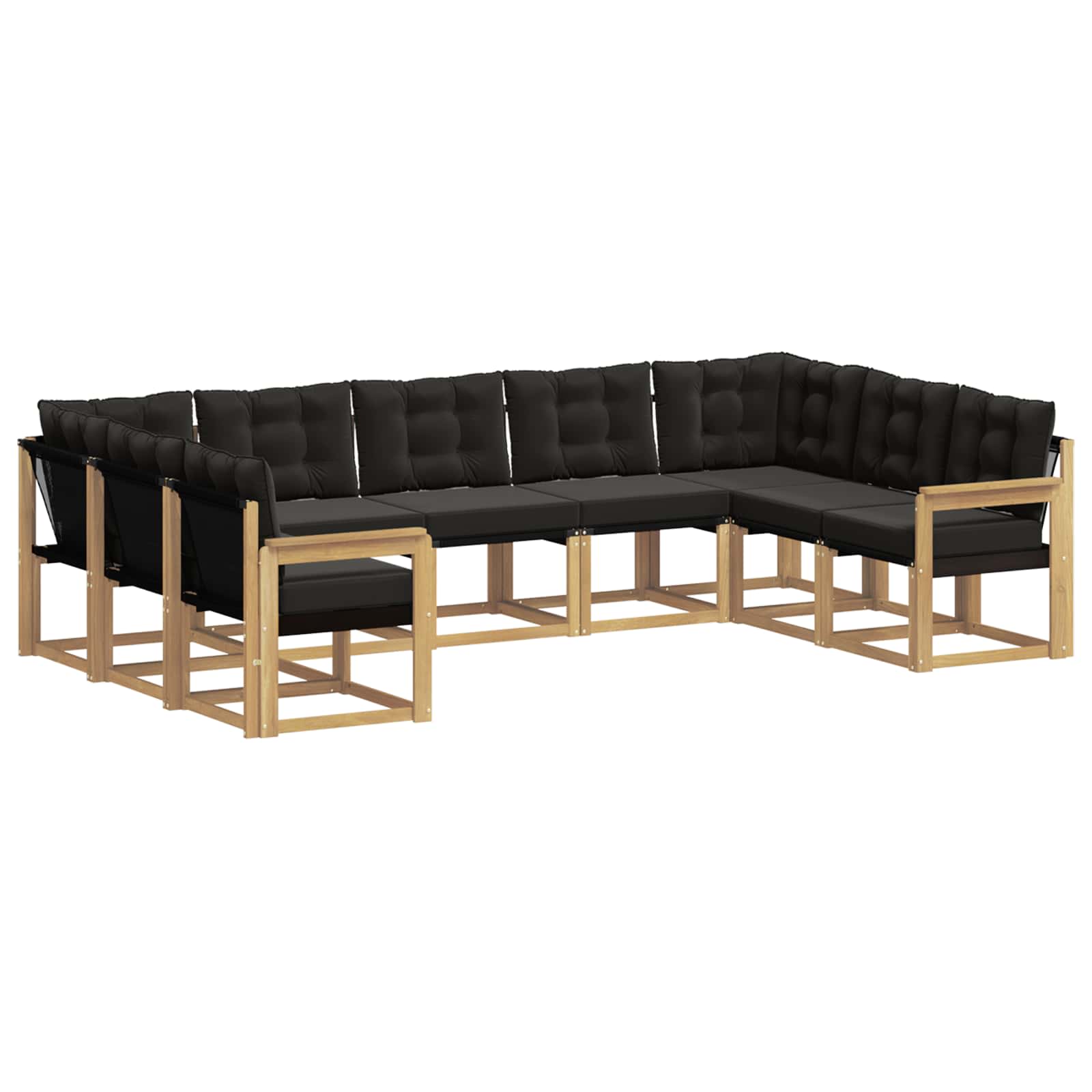 Outdoor-sofagarnitur 9 Stk. 9-sitzer Weiß Und Schwarz Vidaxl