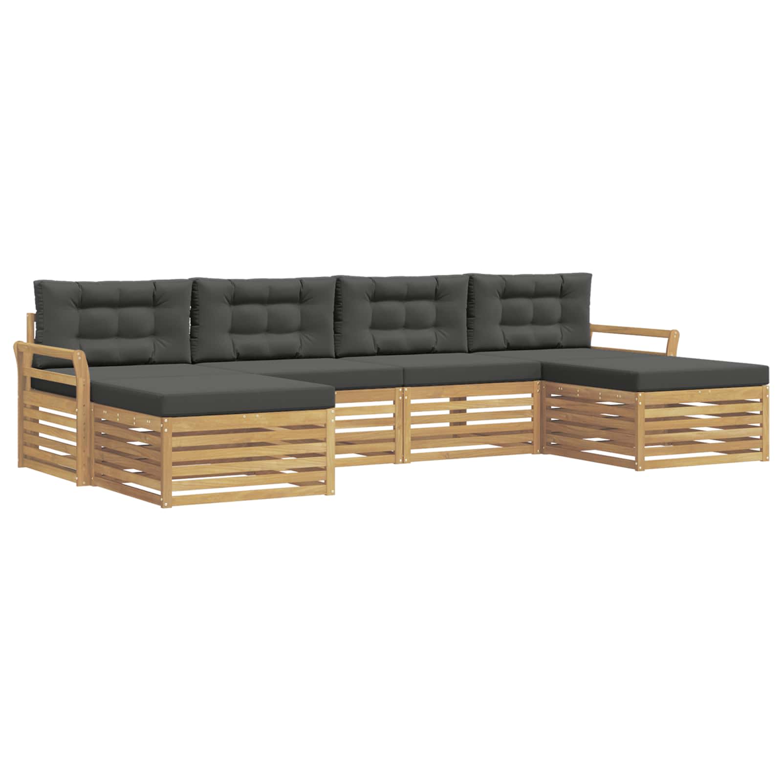 Outdoor-sofagarnitur 6 Stk. 4-sitzer Weiß Und Anthrazit Vidaxl