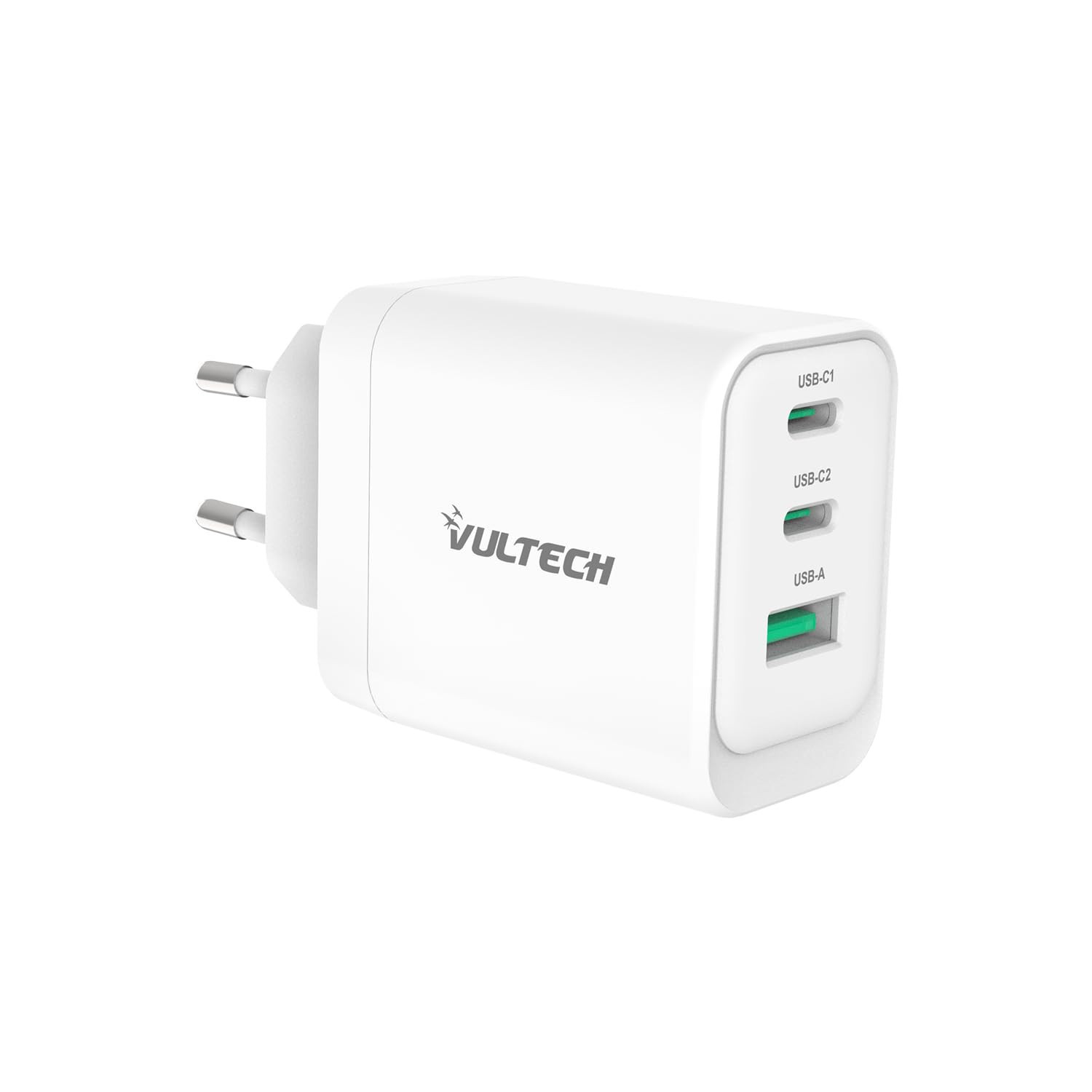 Vultech Cc65-2c1a Universalladegerät Gan 65w 2x Type-c Usb-a Pd3.0 Qc3.0 Pps Weiß