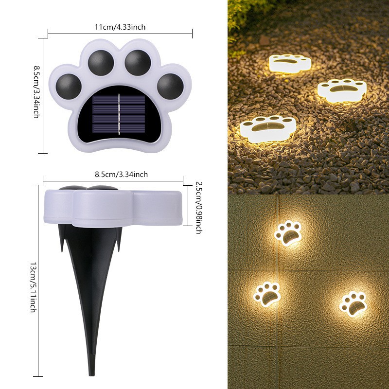 Lampe Solaire Extérieure Pour Pelouse, Jardin Ou Cour, Lampe Solaire Enterrée Au Sol (lampe Solaire En Forme De Griffe De Chat [lumière Chaude], Lampe Solaire Enterrée)
