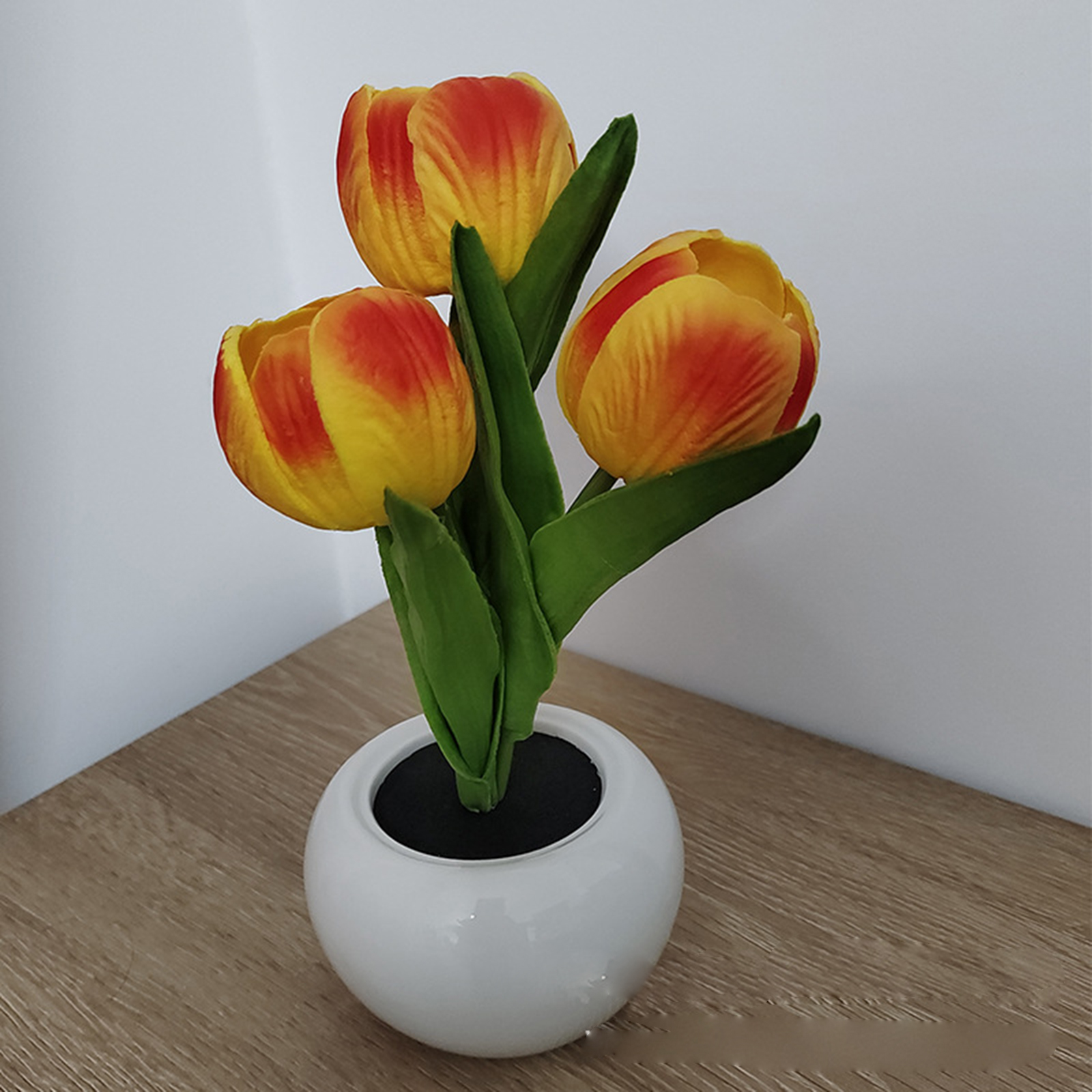 Lampe Tulipe Décorative D'Intérieur, Lampe De Table Led Simulant Un Pot De Fleurs De Tulipe, Lampe Veilleuse D'Ambiance, Cadeau