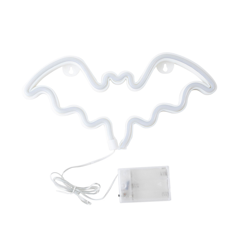 Led-neon-fledermaus-schild, Betrieben Mit 3 Aa-batterien, Dauerlichtmodus. Ideale Wanddekoration Für Weihnachten, Thanksgiving, Geburtstage, Hochzeiten, Kinderzimmer Oder Bars.