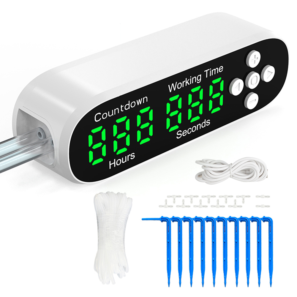 Système D'Arrosage Automatique Pour Plantes En Pot, Kit D'Irrigation Goutte À Goutte Avec Minuteur Et Affichage Led, Alimentation Usb 5 V, Programmable Pour Une Utilisation En Intérieur.