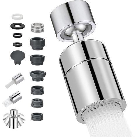 Aérateur De Robinet, 360° Pivotant Embout Robinet Cuisine, 2 Modes Mousseur Robinet Economie Eau, Pour Robinet Pour Éviers De Cuisine Salle De Bain Lavabo