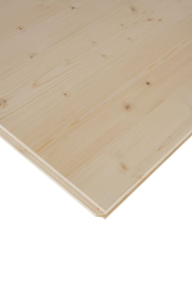 3 Schichtplatte Fichte 125 X 62,5 Cm 19 Mm Nut + Feder Stegplatte