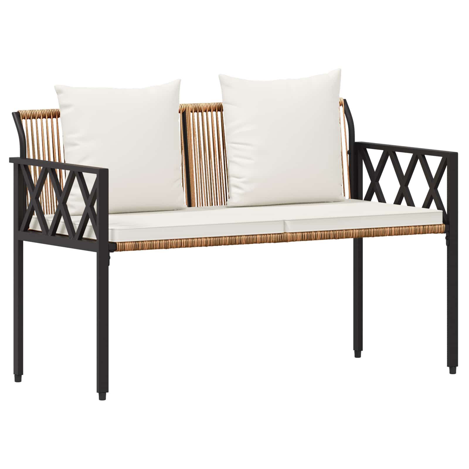 Bänke Für Outdoor 2 -sitzer 116 X 56 X 75 Cm Poly-rattan Vidaxl