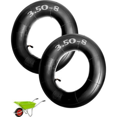 2x Schubkarrenschlauch 3.50-8 Mit Abgewinkeltem Ventil Tr-87 Für Gartenanhänger