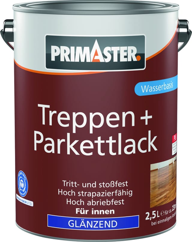 Primaster Treppen + Parkettlack Farblos Glänzend 2,5 L Lacke
