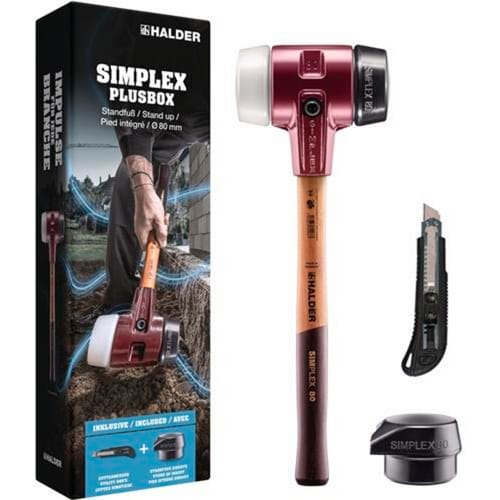 Schonhammer Simplex-plusbox Starterkit Länge 175 Mm Kopf-ø 80 Mm Mittelhart Lackiertes Holz Gummi/superplastik