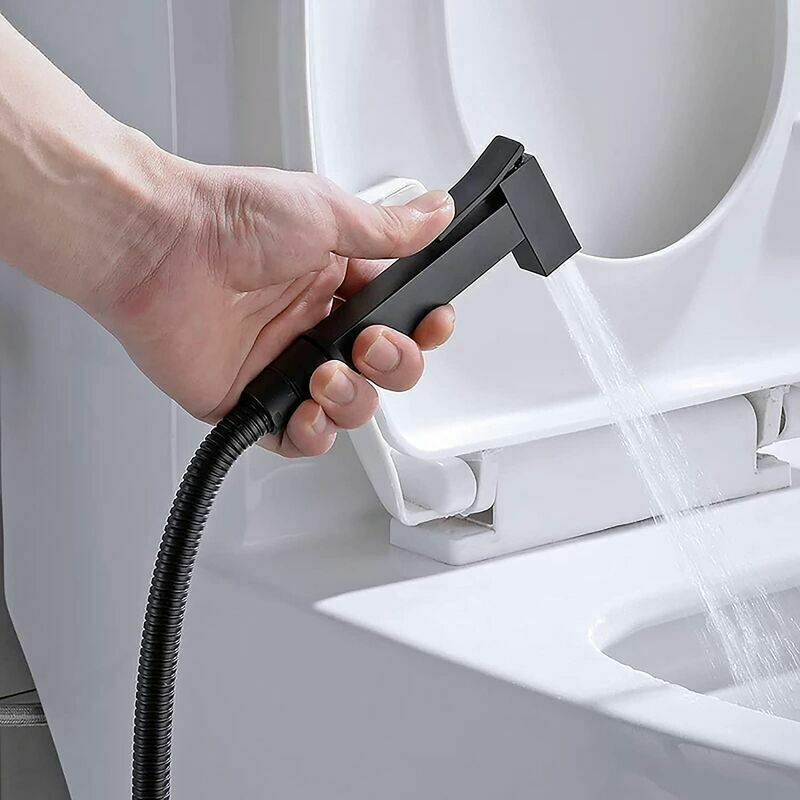 Bidet-duschkopf Aus Schwarzem Messing – Handbrause Mit Wandhalterung – 150 Cm Edelstahlschlauch – Für Die Persönliche Hygiene