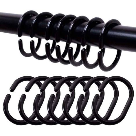 Duschvorhangringe – 39 X 55 X 5,7 Mm – C-förmig, Kunststoff – Badezimmer – 24 Stück