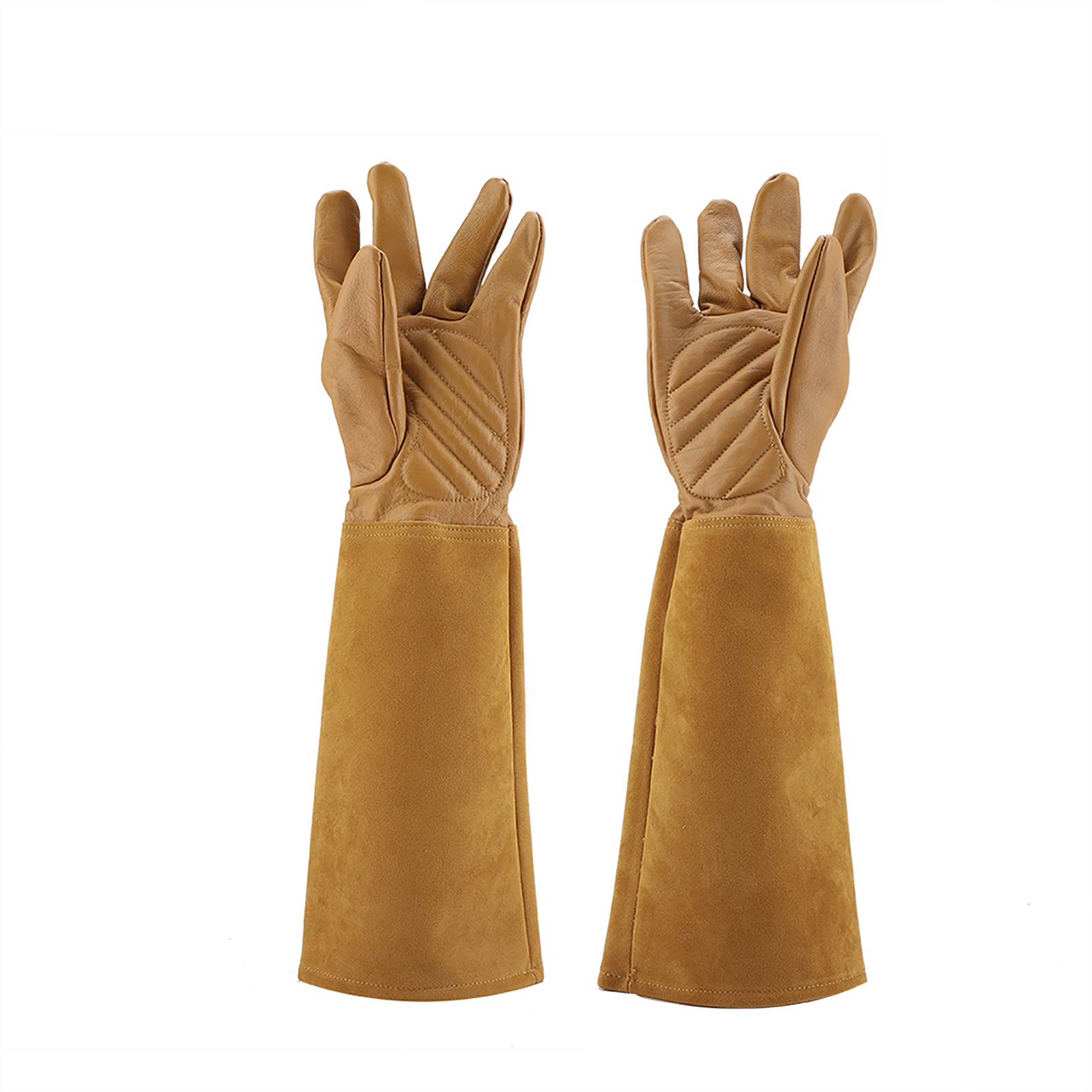 Gants De Jardinage En Cuir Pour La Taille Des Rosiers, Résistants À L'Usure Et Aux Perforations, Gants De Travail Longs (marron M)