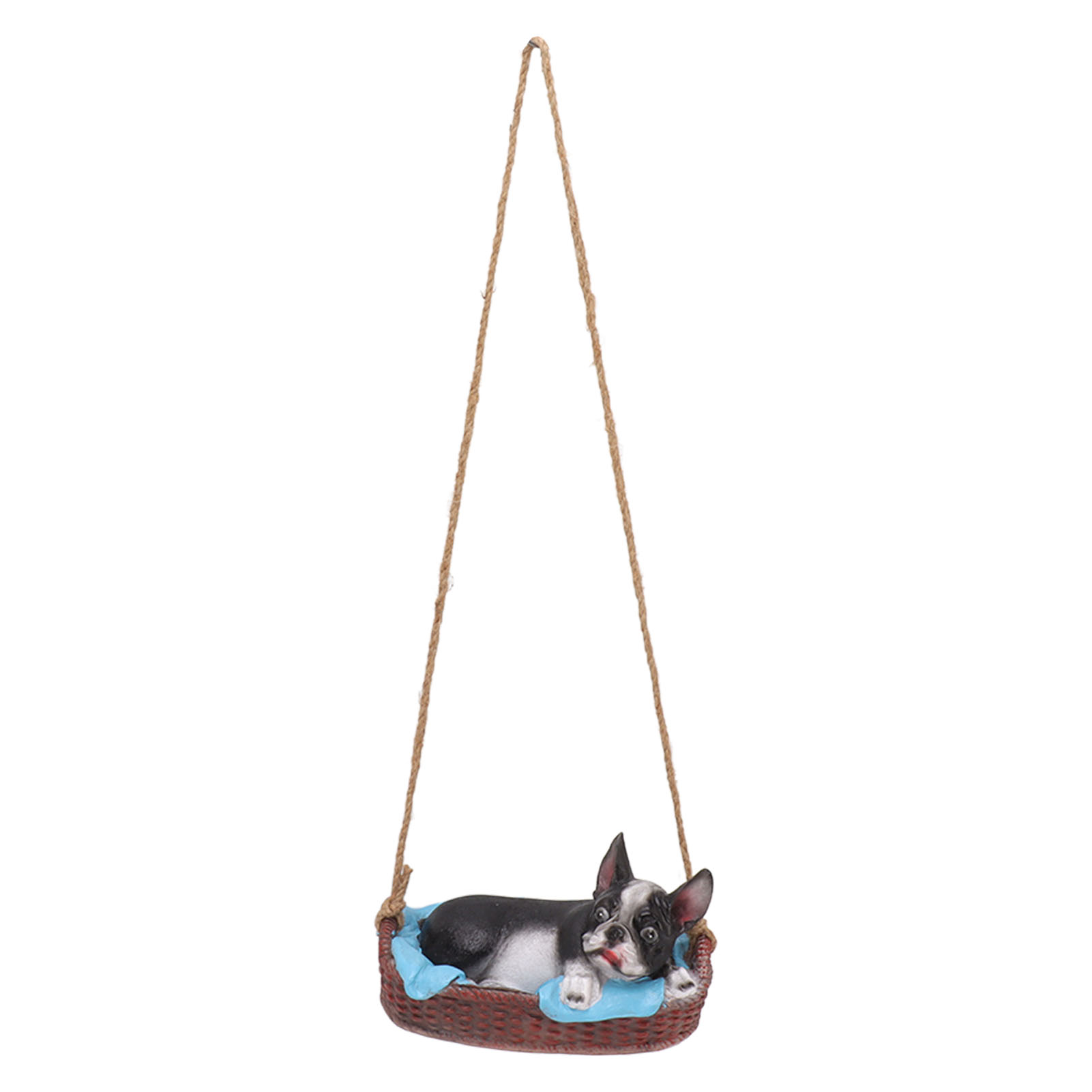 Statue De Chien De Jardin En Résine, Balançoire D'Extérieur, Décoration Suspendue, Bouledogue, Cadeau Animalier Noir
