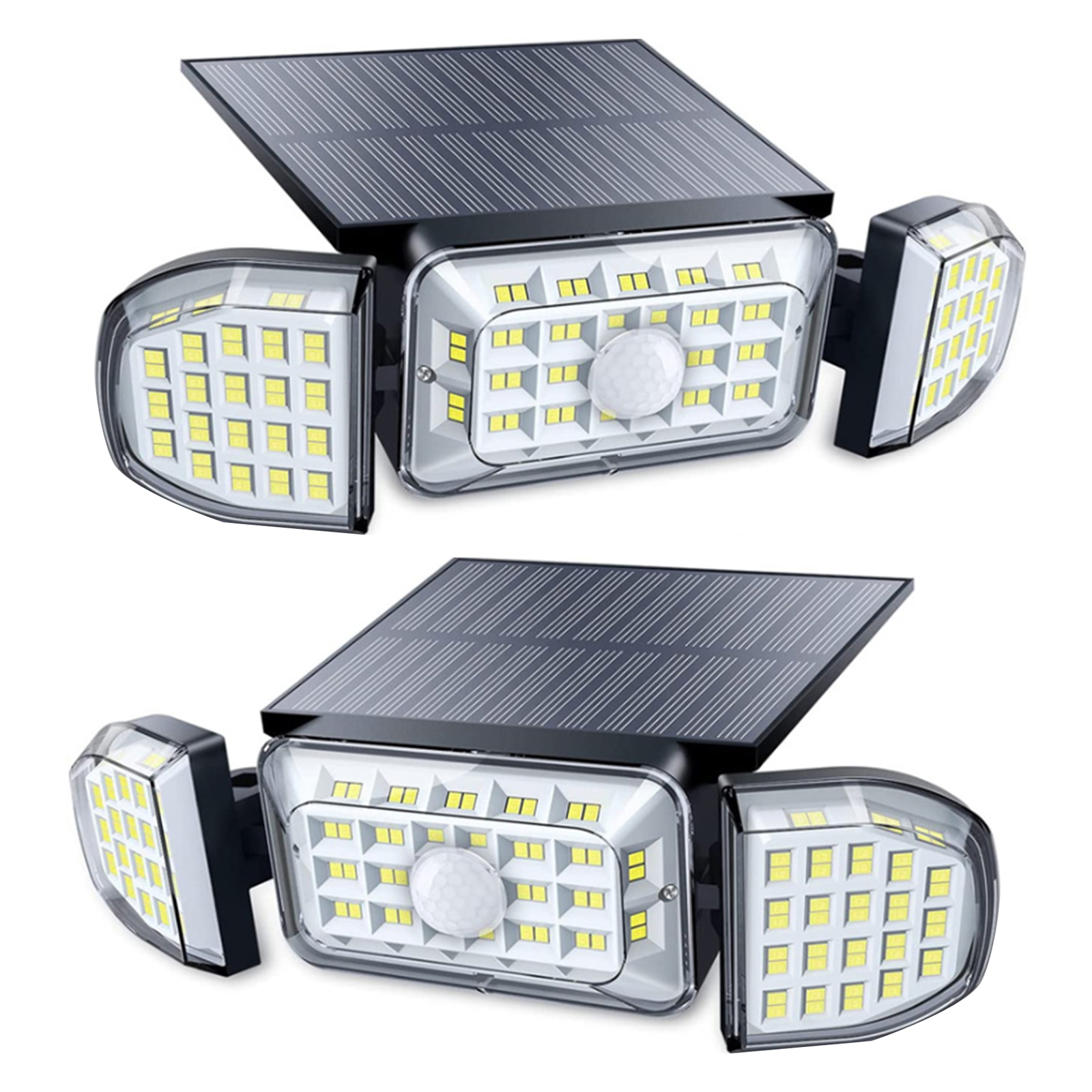 Applique Murale Solaire À 164 Led Avec Détecteur De Mouvement, Étanche, Pour Jardin, Terrasse, Cour, Clôture Ou Aménagement Paysager. 3 Modes D'Éclairage.