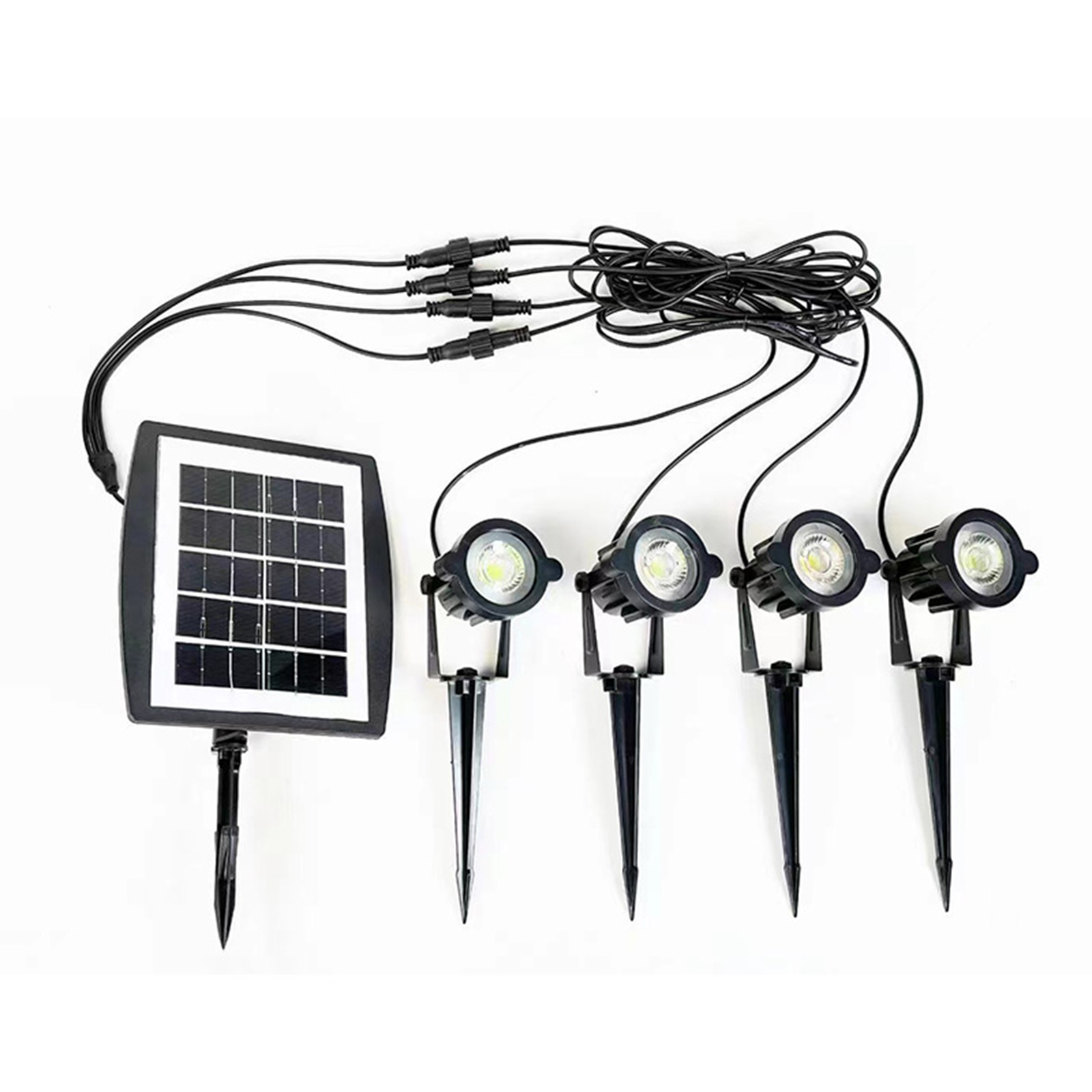 Lampe De Jardin Solaire Étanche À Panneau Solaire Polycristallin Rotatif