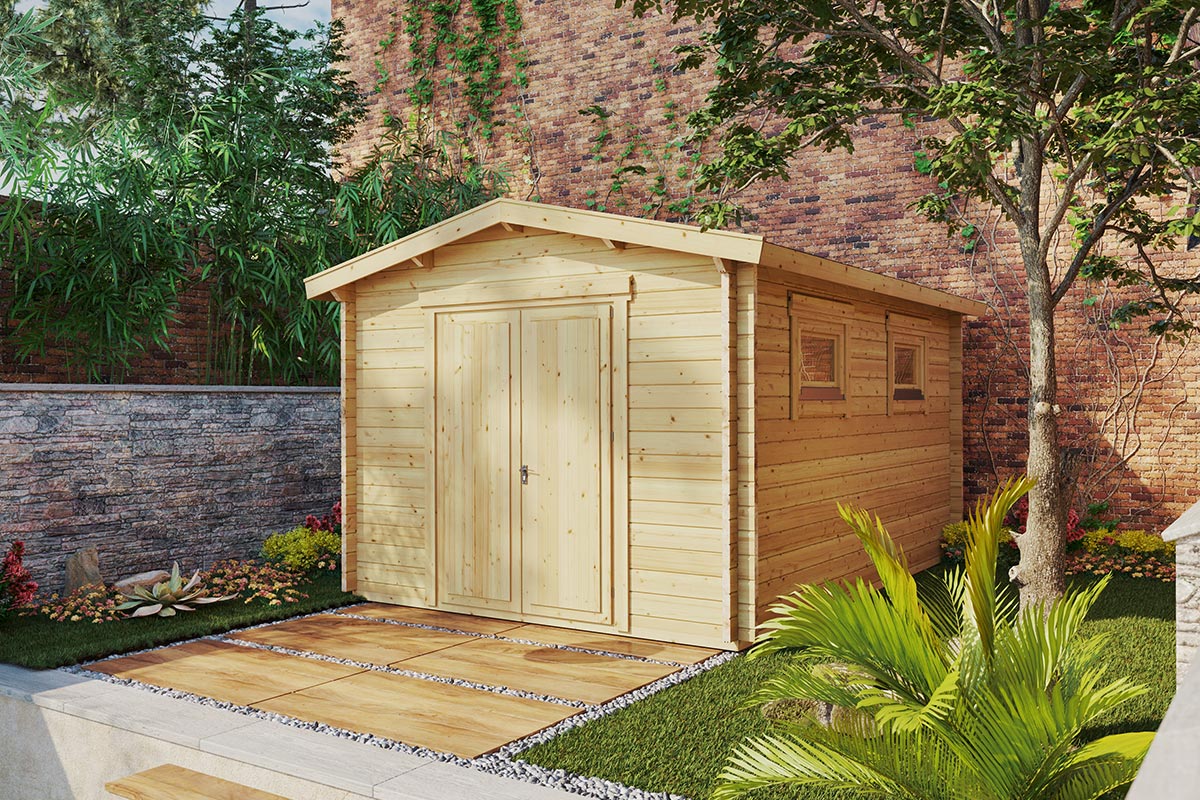 Geräteschuppen “Eva F” 3x4m | Geräteschuppen aus Holz selber bauen | Gerätehaus | Günstiges Gartenhaus mit Holzschuppen