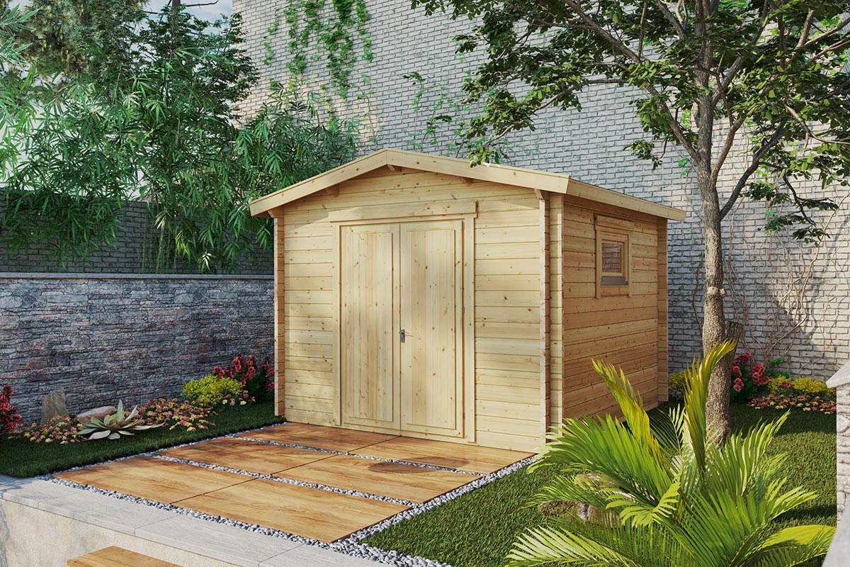 Kleines Gerätehaus “Nora F” 3x3m | Kleines Gartenhaus 3x3m | Gerätehaus | Gartenhaus aus Holz | Gartenhaus klein