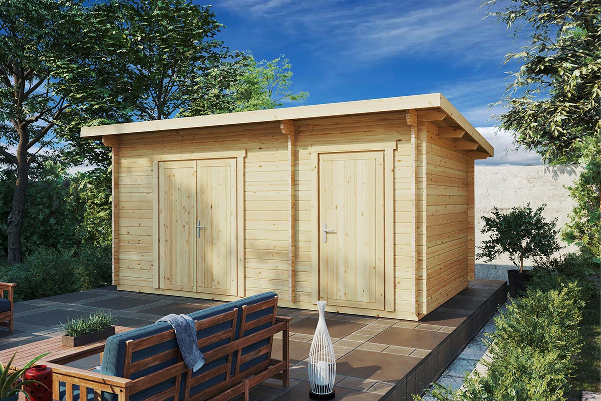 Doppel-Geräteschuppen “Typ C” 5x3m | Geräteschuppen aus Holz | Gerätehaus selber bauen | Günstiges Gartenhaus mit Holzschuppen