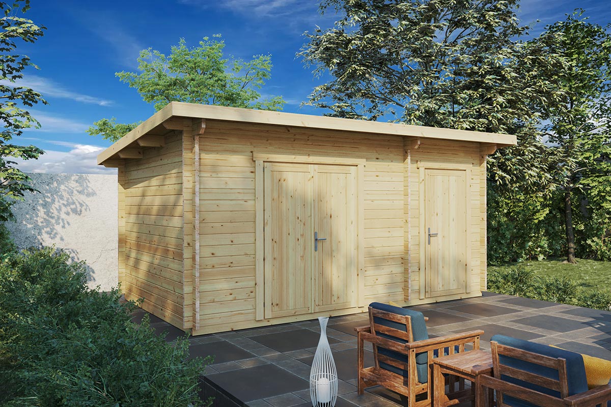 Doppel-Geräteschuppen “Typ C” 5x3m | Geräteschuppen aus Holz | Gerätehaus selber bauen | Günstiges Gartenhaus mit Holzschuppen Bild 2