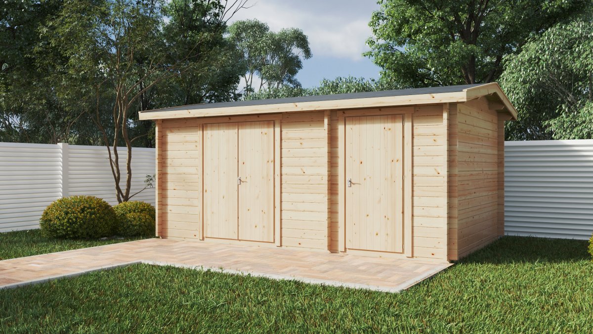 Großer Geräteschuppen “Typ B” 5x3m | Geräteschuppen aus Holz 3x5m | Gerätehaus selber bauen | Holzschuppen im Garten Bild 2