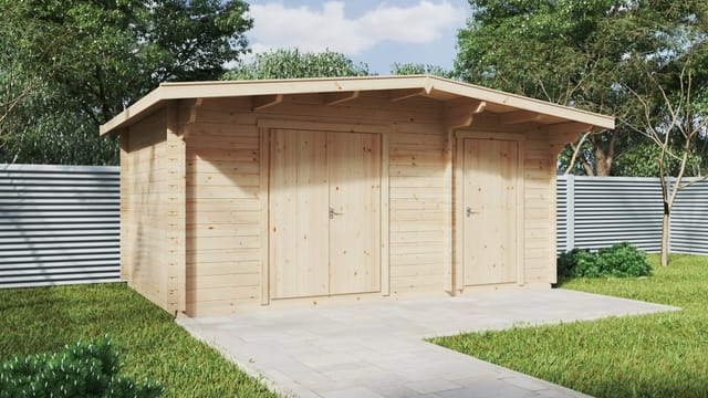 Doppel-Geräteschuppen “Typ A” 5x3m | Geräteschuppen aus Holz | Gerätehaus selber bauen | Holzschuppen im Garten