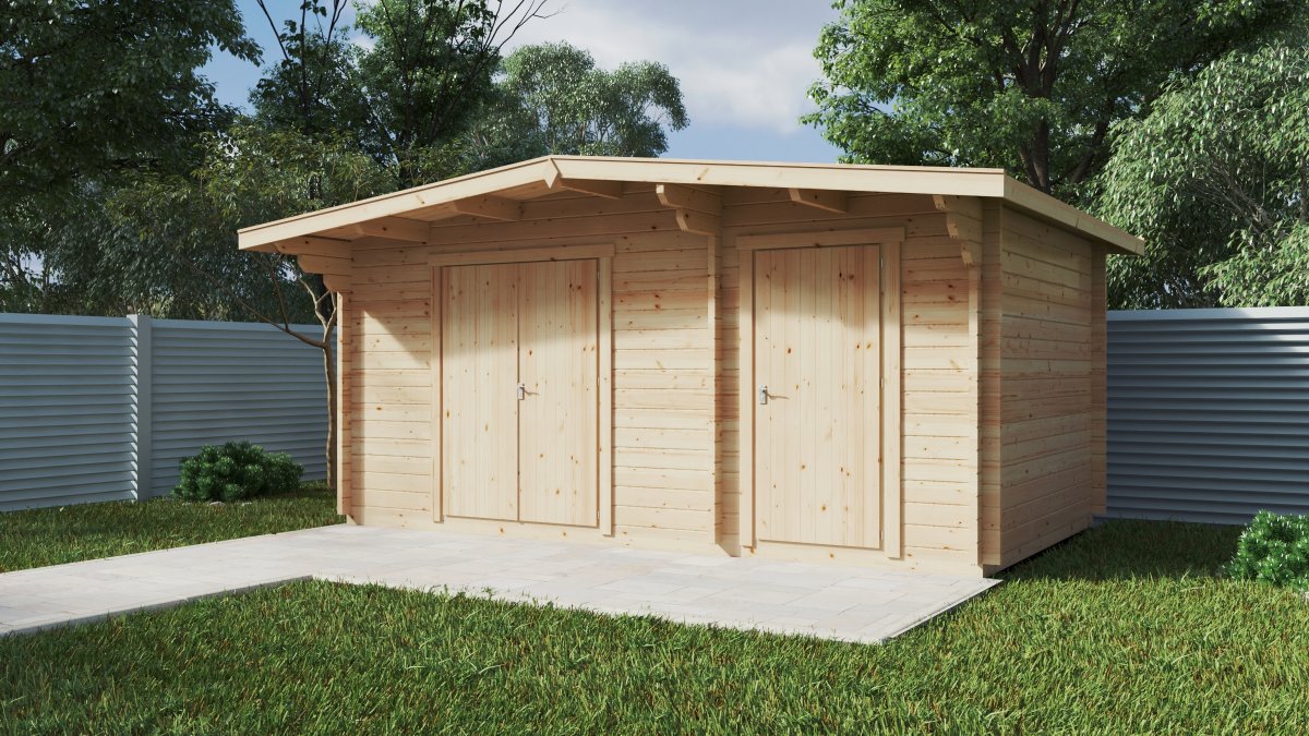 Doppel-Geräteschuppen “Typ A” 5x3m | Geräteschuppen aus Holz | Gerätehaus selber bauen | Holzschuppen im Garten Bild 2